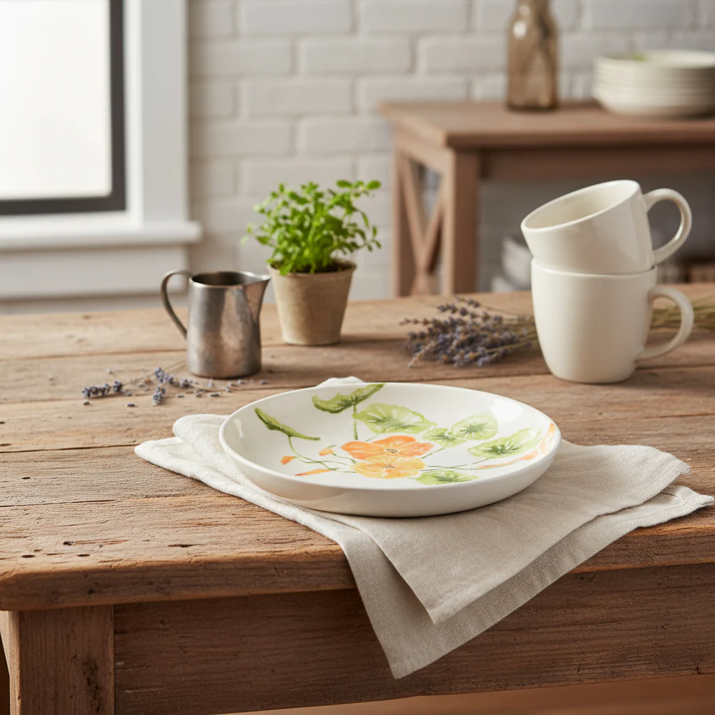 Bliss Home Supper Bowl, Nasturtium Flowers - Image 3