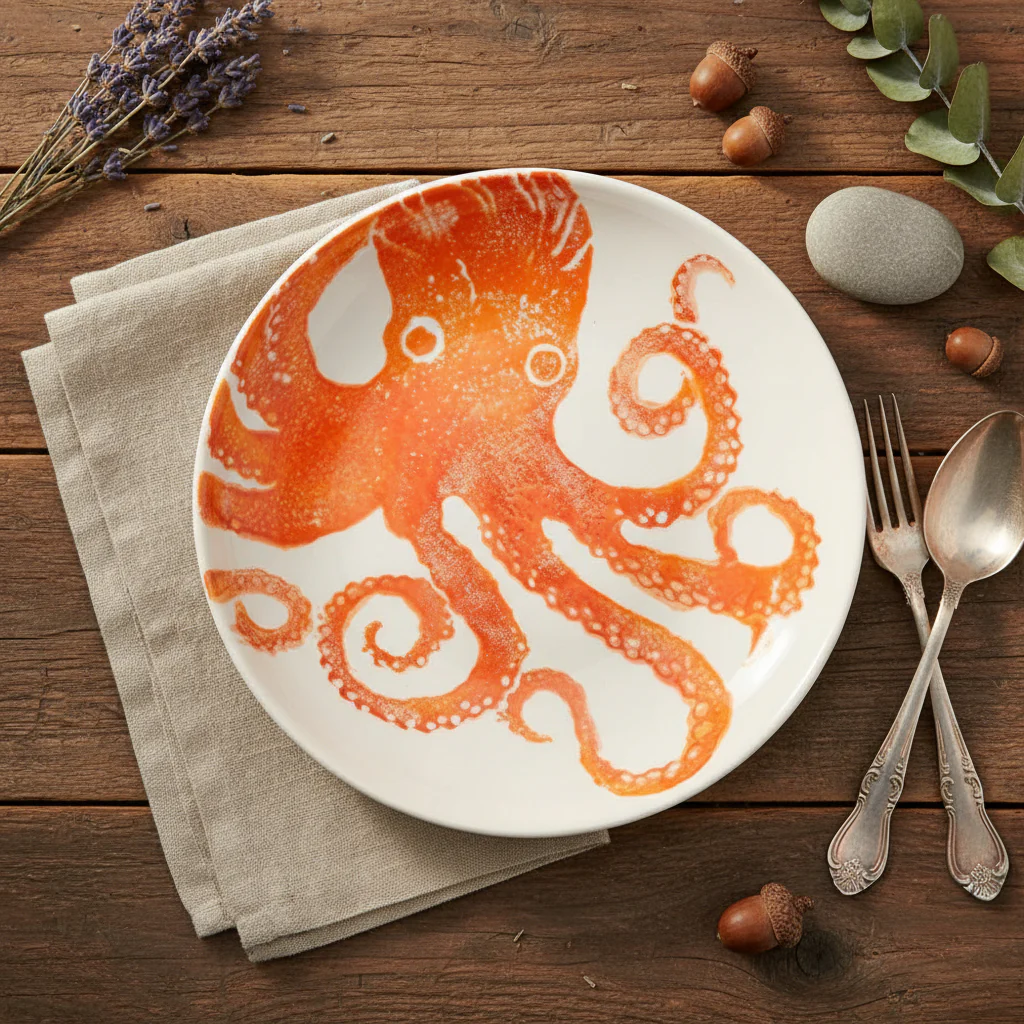 Bliss Home Supper Bowl, Orange Octopus - Image 3