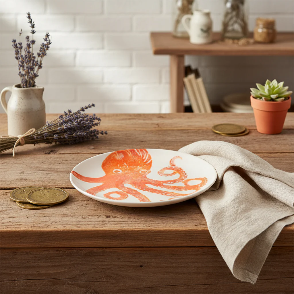 Bliss Home Supper Bowl, Orange Octopus - Image 8