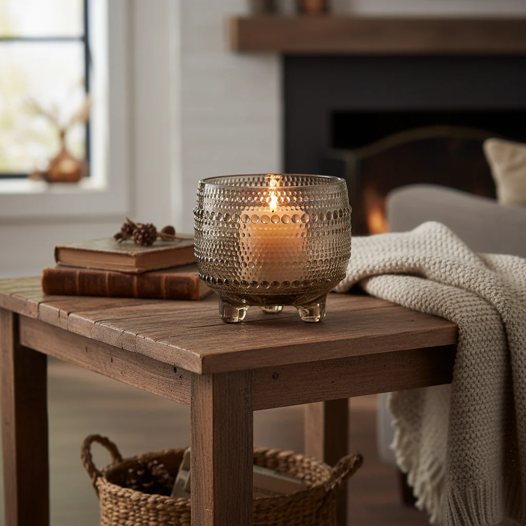 Bloomingville Amele Glass Votive, Smoke Grey - Image 2