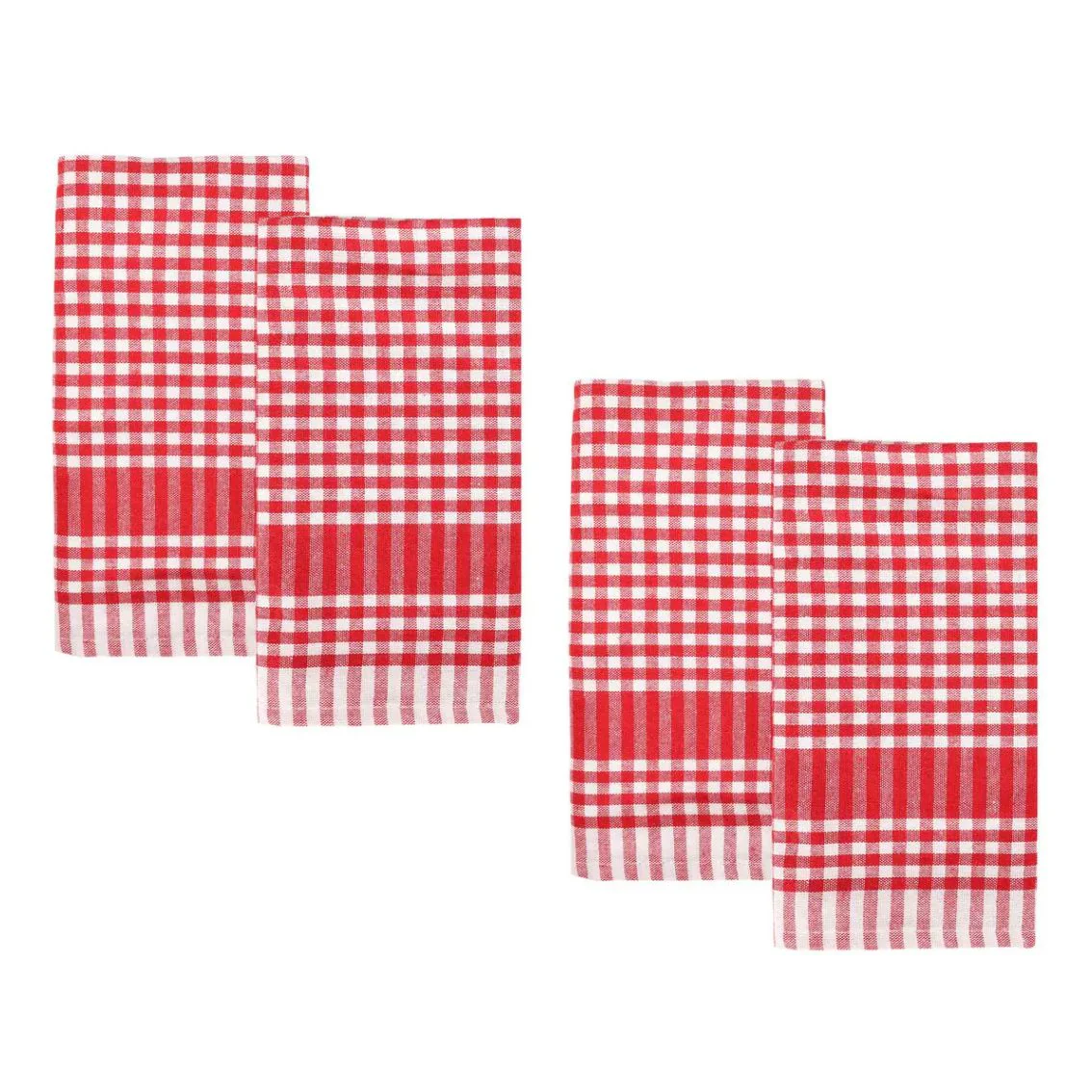 Bon Appetit Cotton Gingham Napkins, Red (Set Of 4)