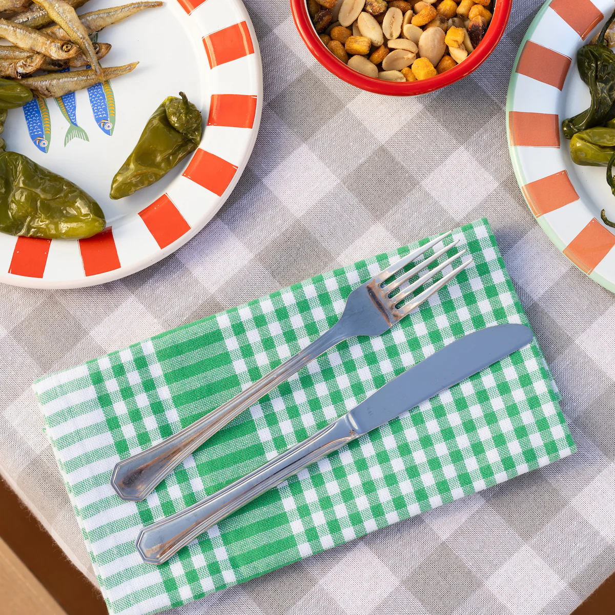 Bon Appetit Cotton Gingham Tea Towels, Green (Set Of 2) - Image 3