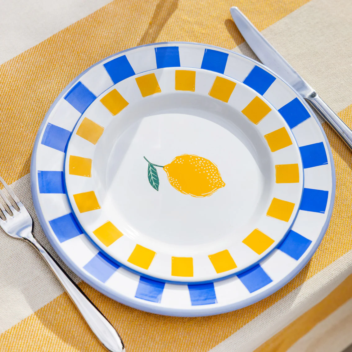 Talking Tables Bon Appetit Lemon Enamel Dinner Plate, (25CM) - Image 6