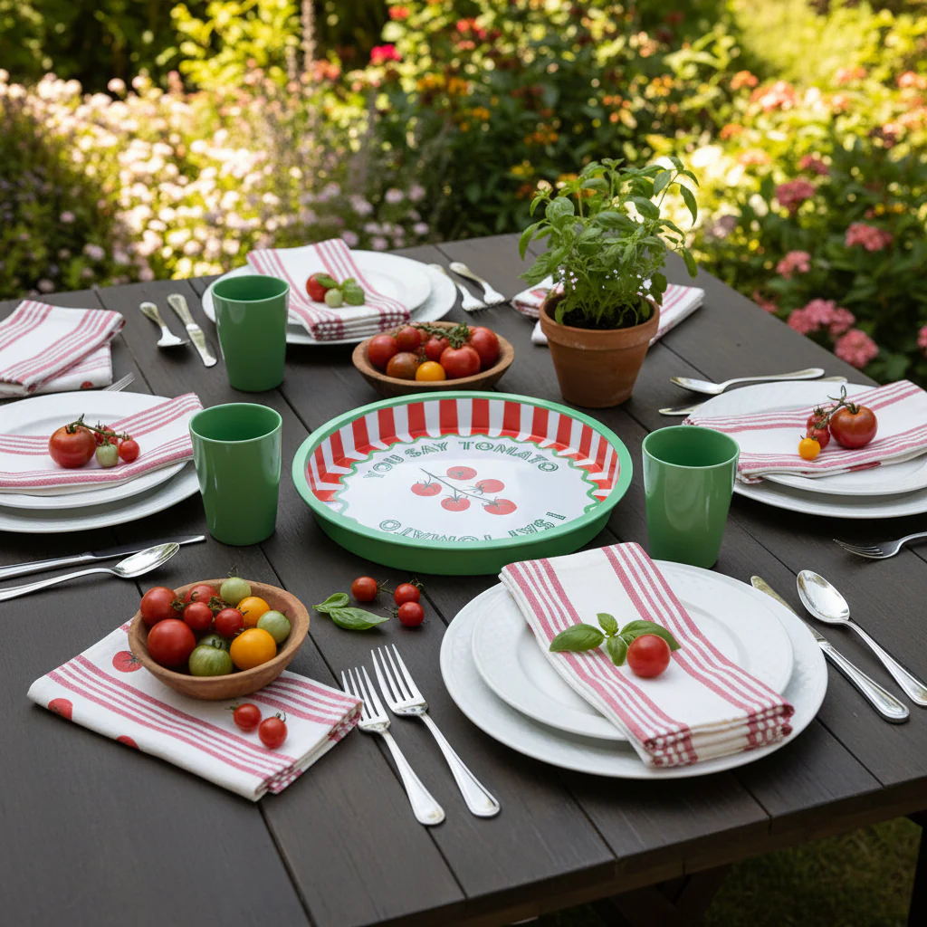 Bon Appetit Tomato Deep-Well Mini Serving Tray, Green - Image 4