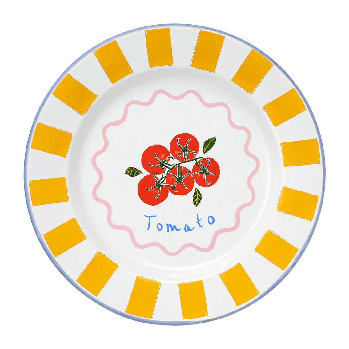 Talking Tables Bon Appetit Tomatoes Enamel Dinner Plate, (25CM)