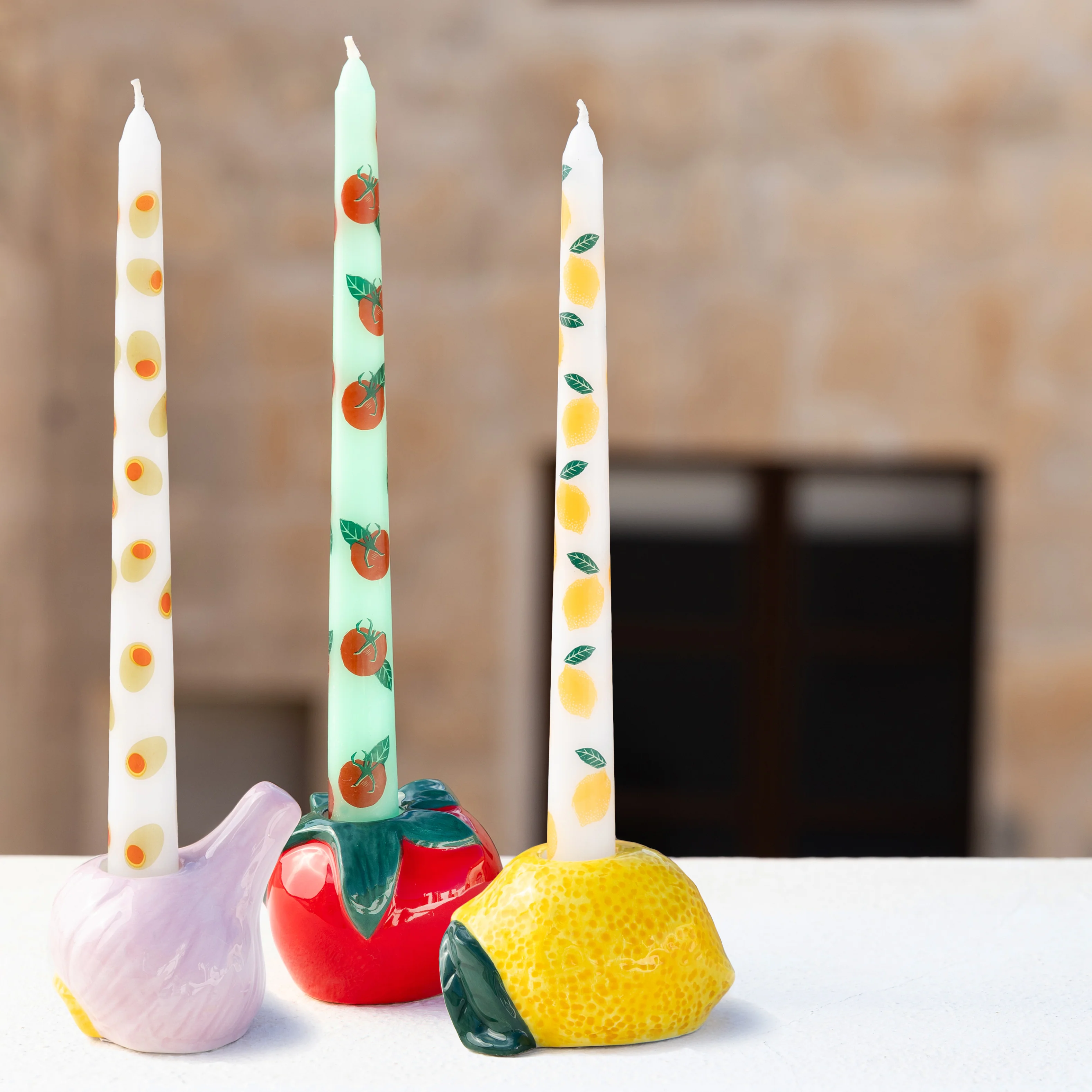 Bon Appetite Lemon Taper Dinner Candles,( Set Of 2) - Image 7