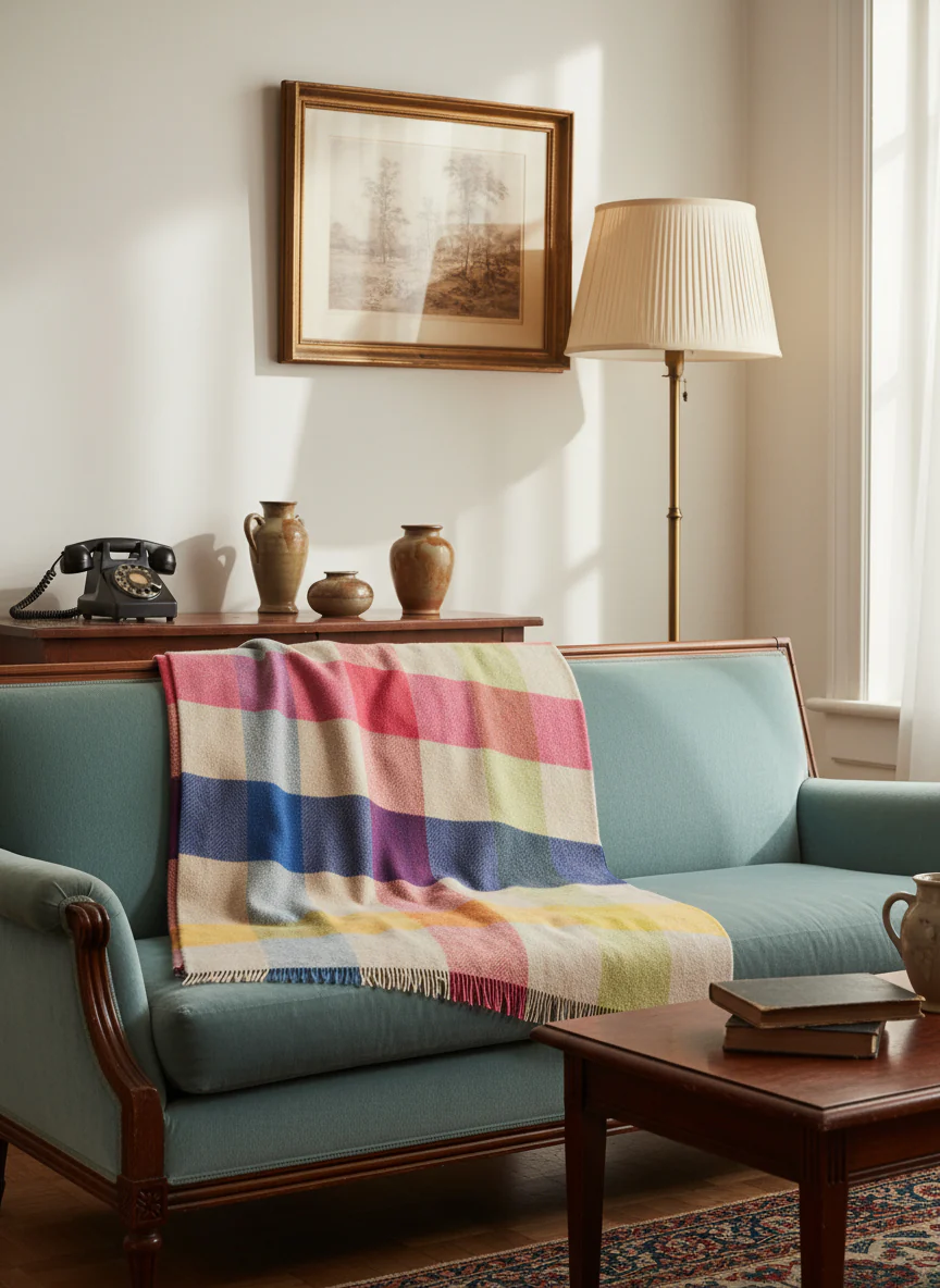 Bronte By Moon Harland Shetland Wool Throw, Multi - Image 4