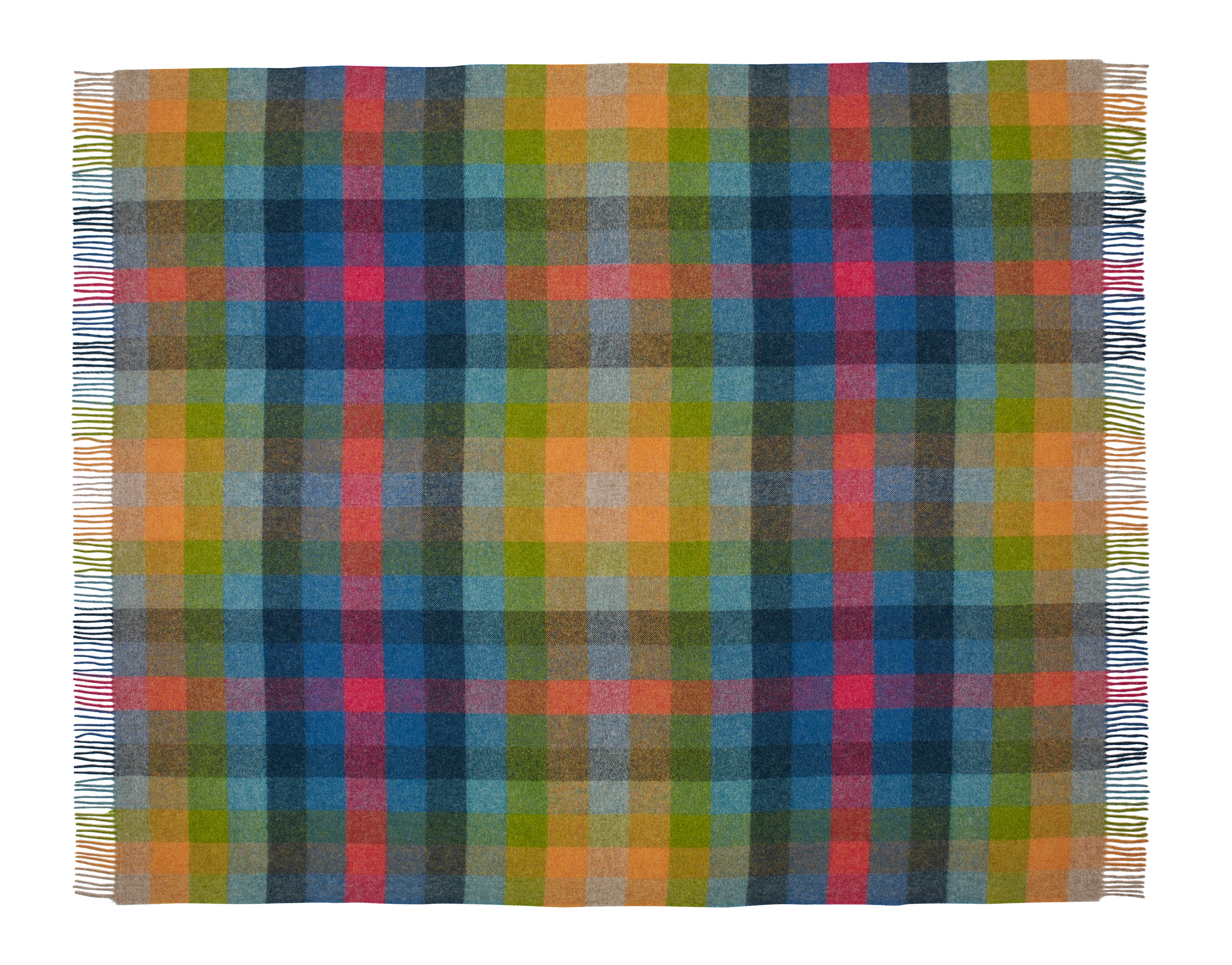 Bronte By Moon Harlequin Shetland Wool Throw, Tutti Frutti - Image 4