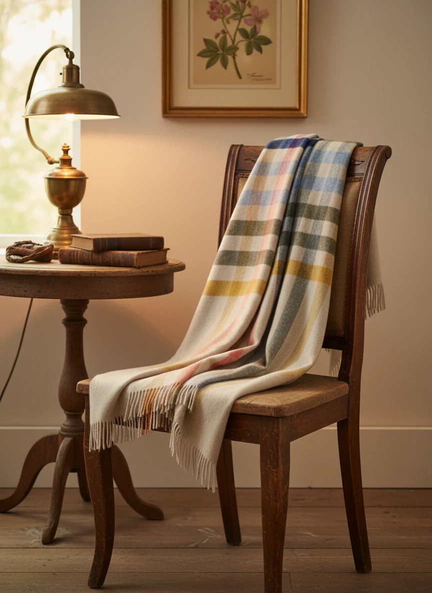 Bronte By Moon Henley Merino Wool Throw, Beige - Image 3