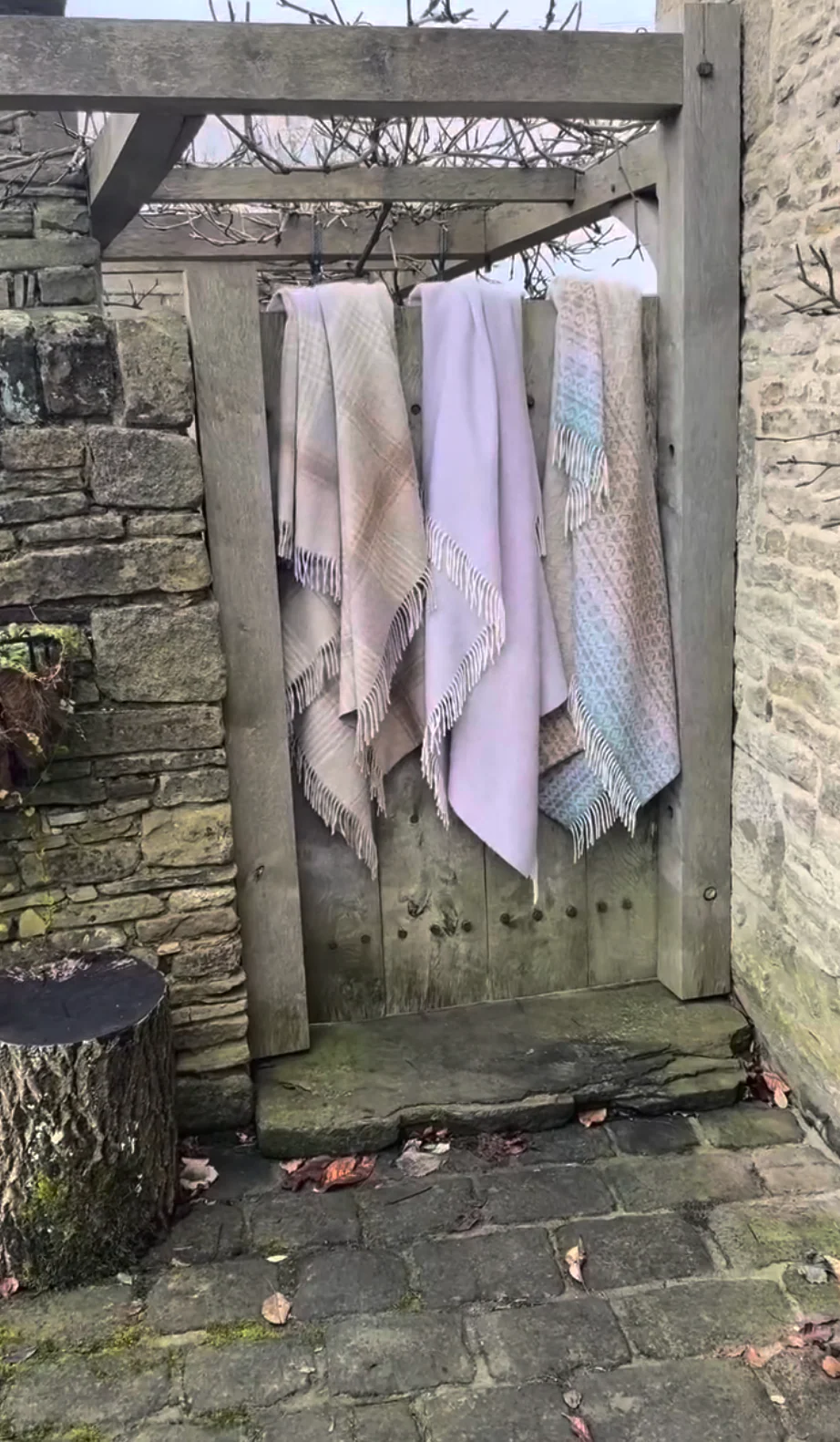 Bronte By Moon Herringbone Pure New Wool Throw, Sugared Almond - Image 6