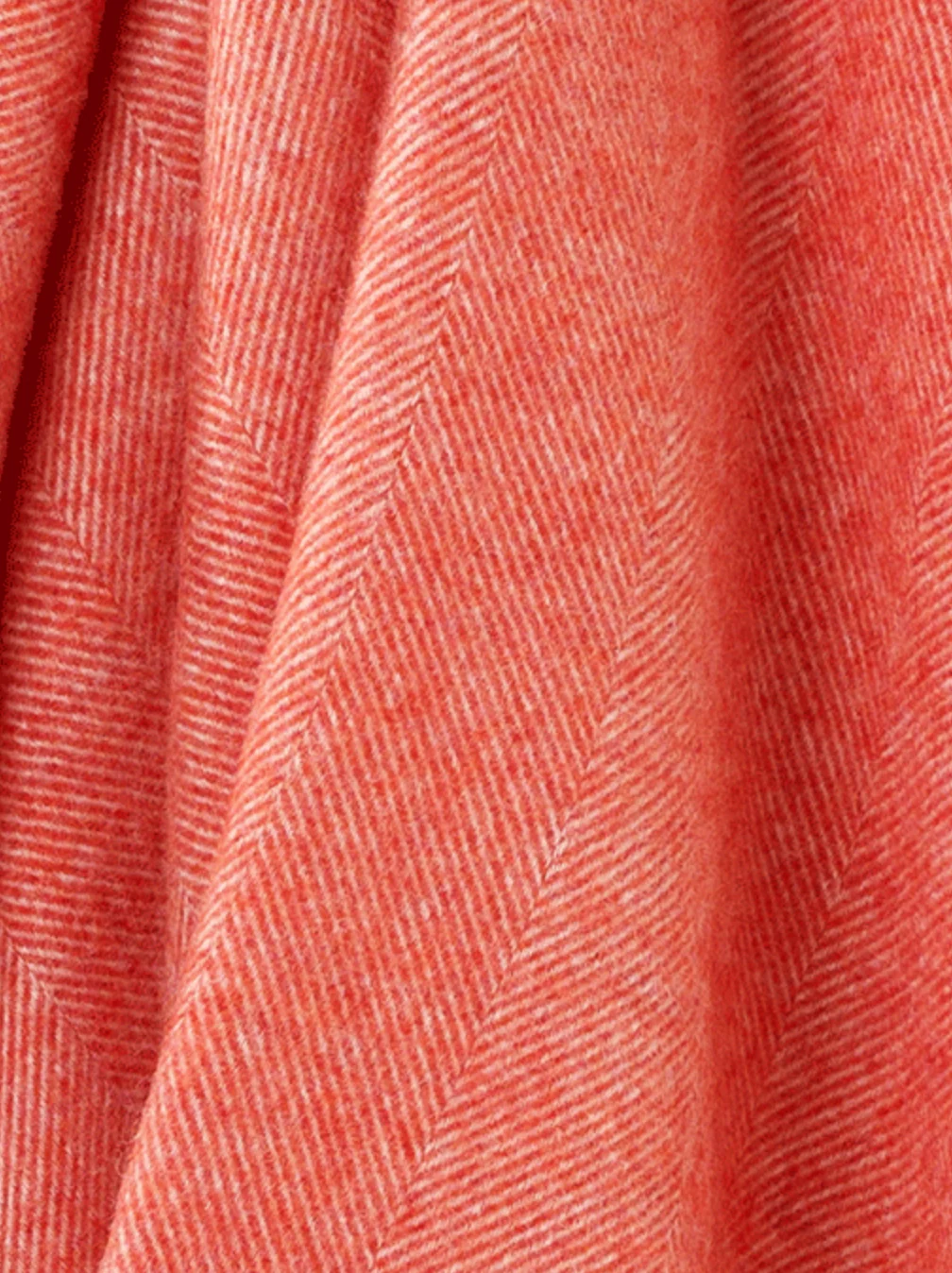 Bronte By Moon Herringbone Shetland Wool Throw, Flame - Image 7