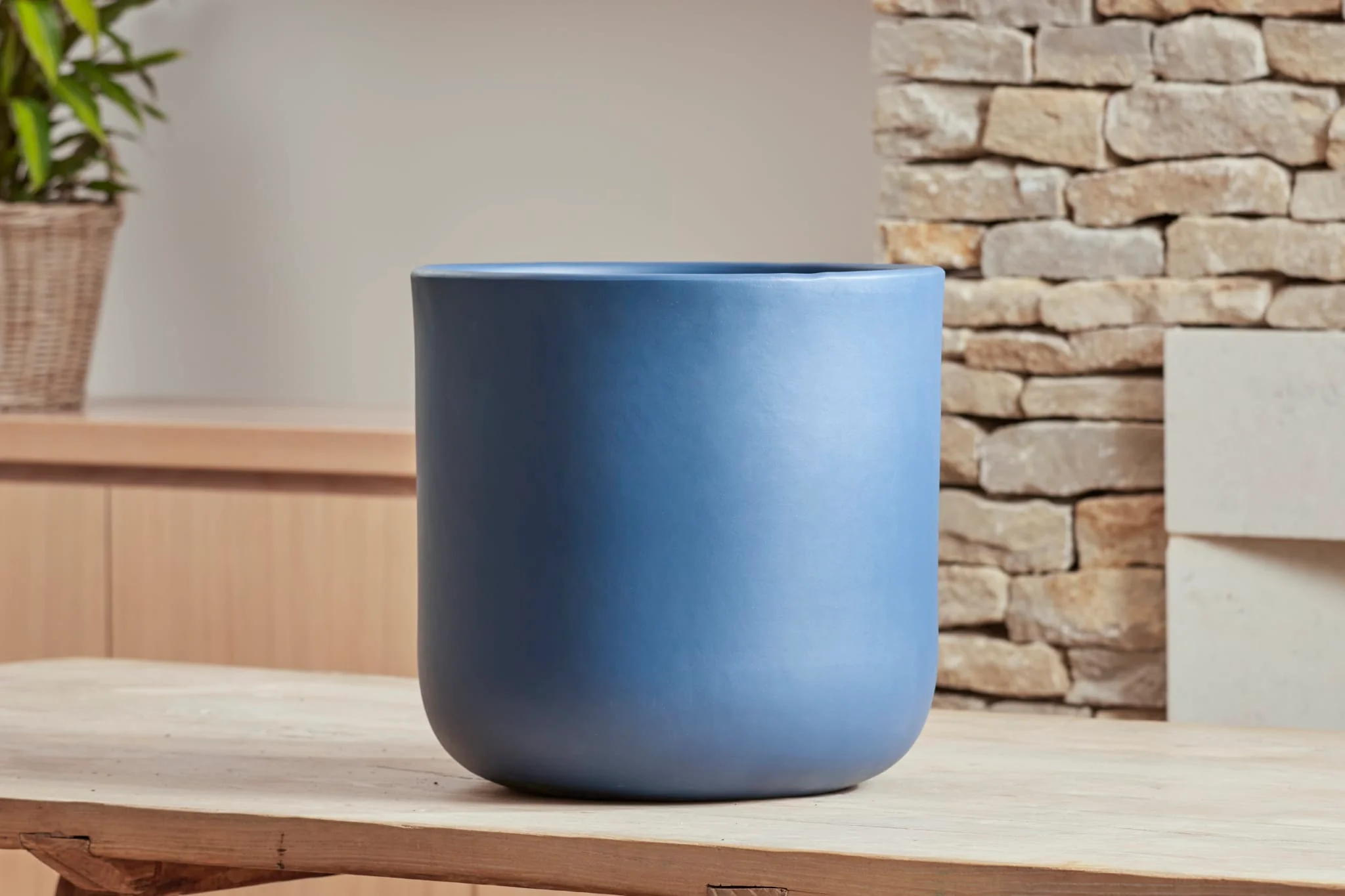 Capri Ceramic Plant Pot, Dark Blue - Image 2