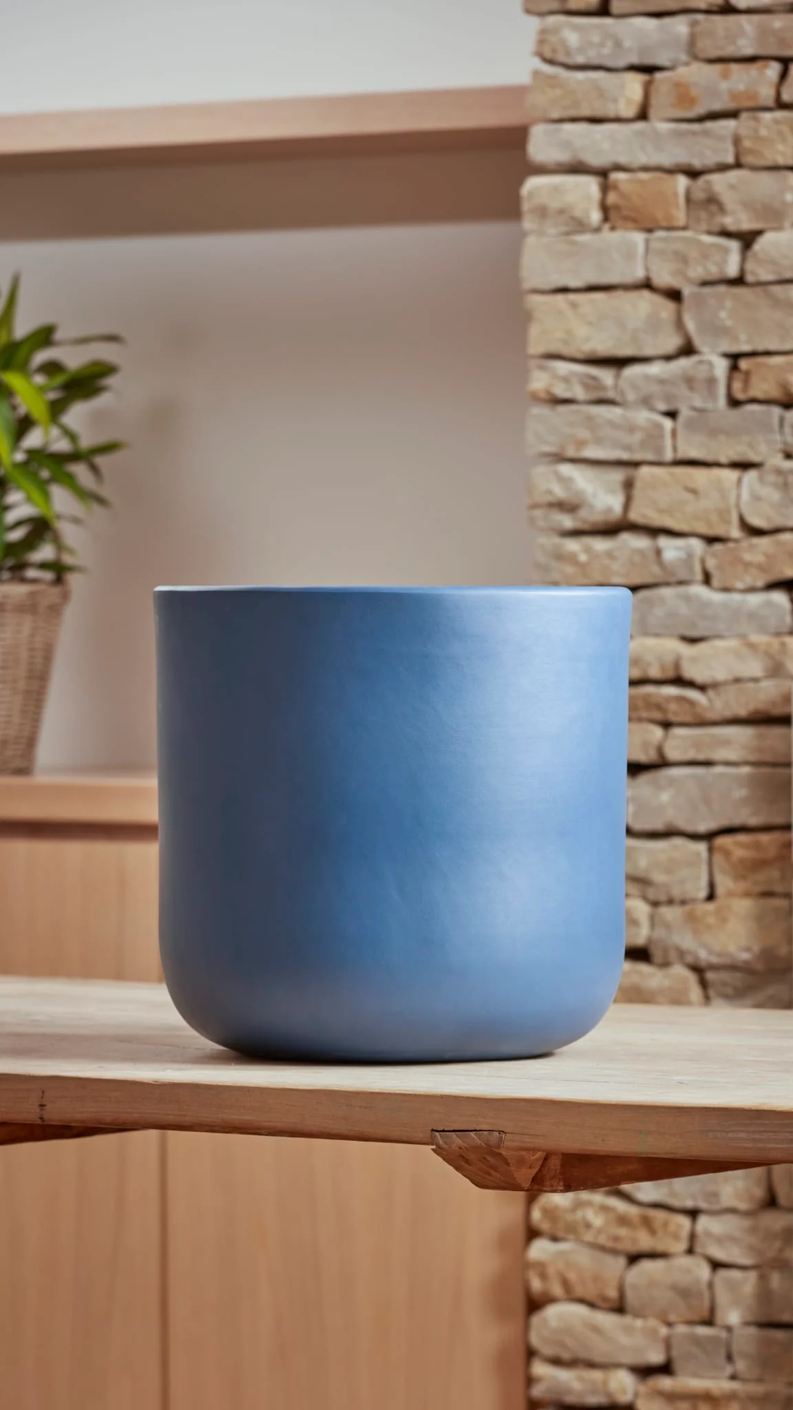 Capri Ceramic Plant Pot, Dark Blue - Image 3