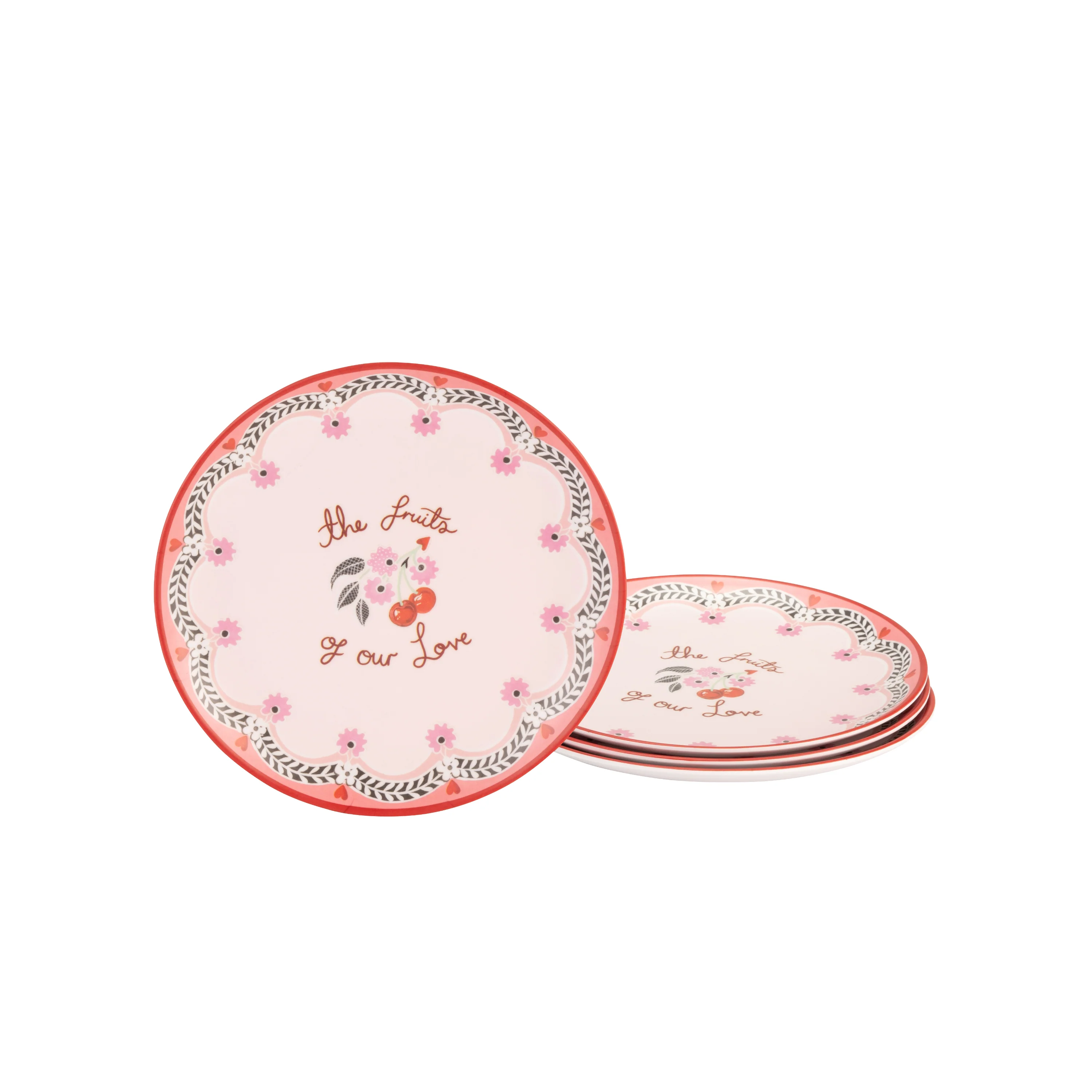Cath Kidston Cherry Melamine Picnic Side Plates (Set Of 4) - Image 2