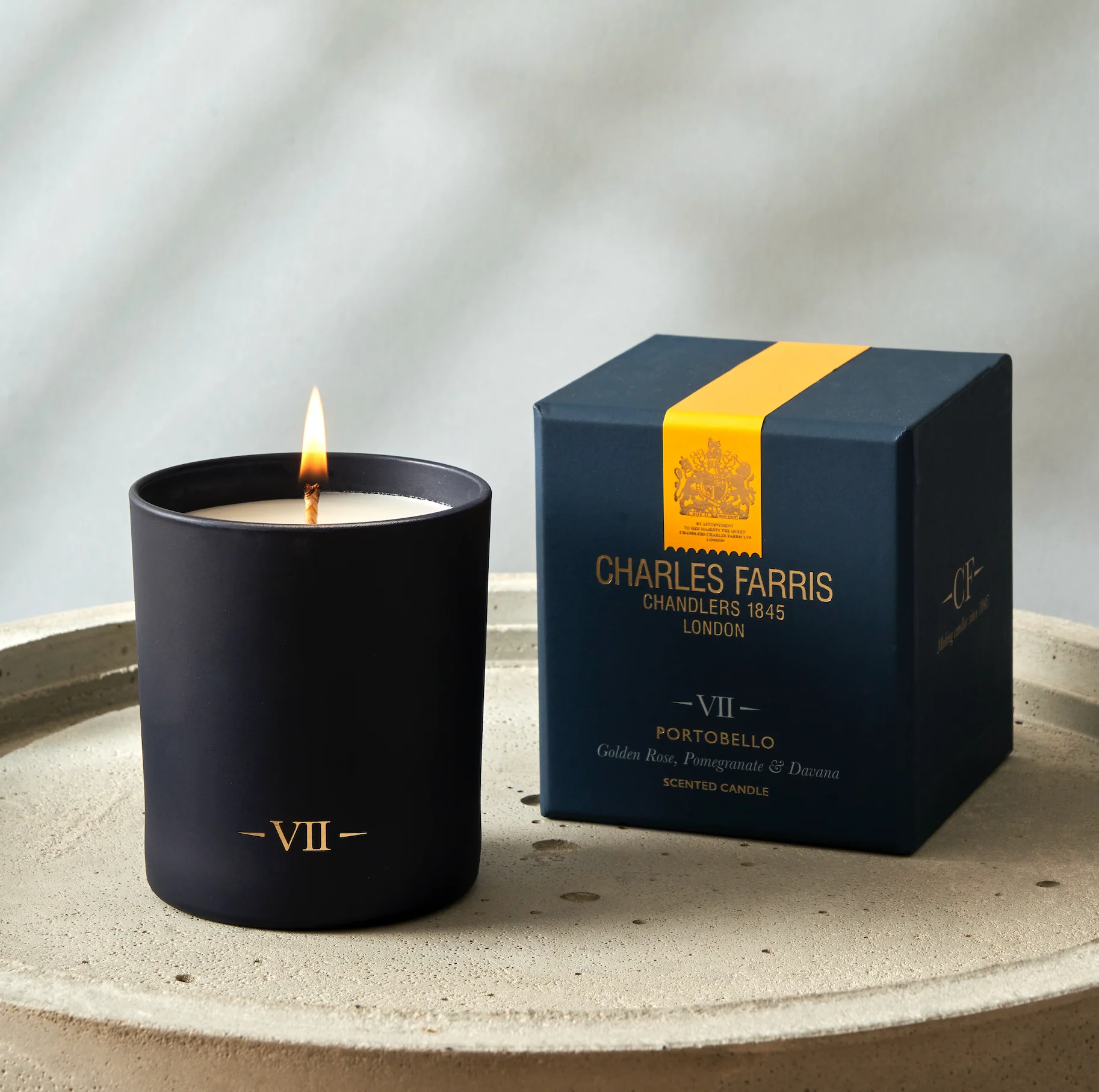 Charles Farris Portobello Scented Candle, Golden Rose, Pomegranate & Davana - Image 2