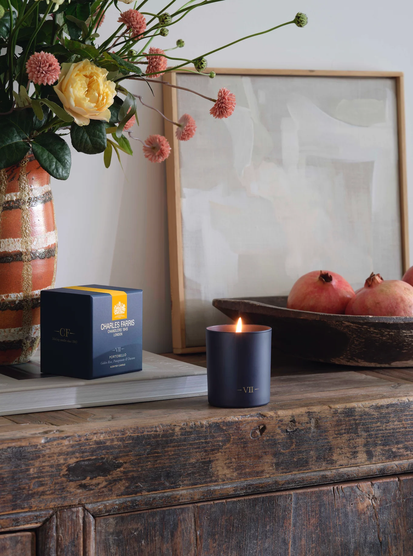 Charles Farris Portobello Scented Candle, Golden Rose, Pomegranate & Davana - Image 7