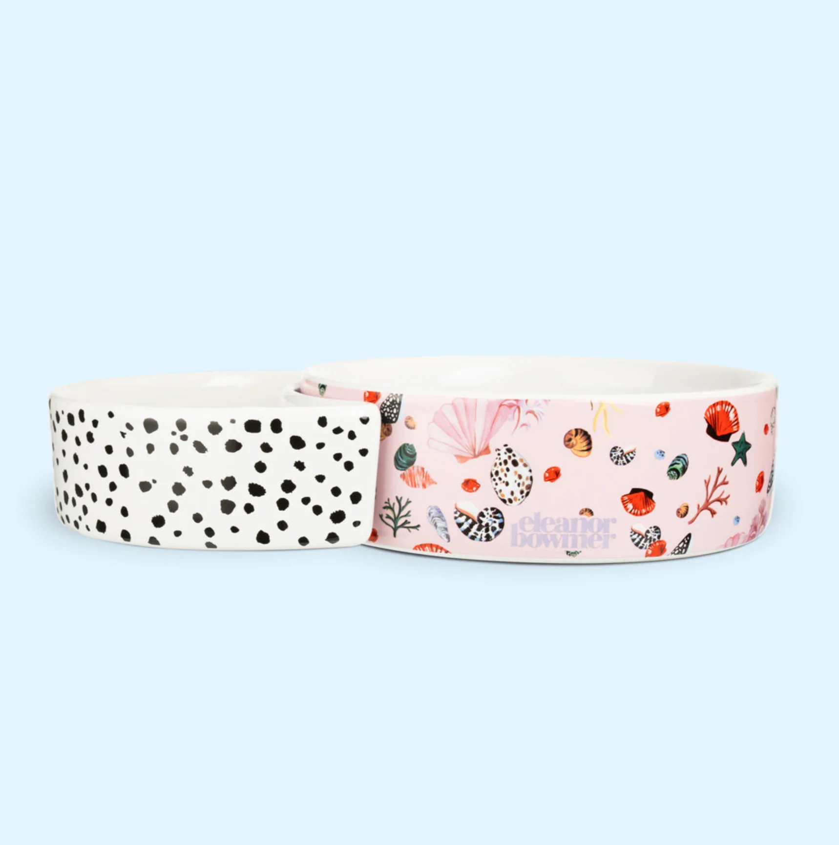 Eleanor Bowmer Ceramic Half Moon Pet Bowl, Miami Shells (Set Of 2) - Image 3