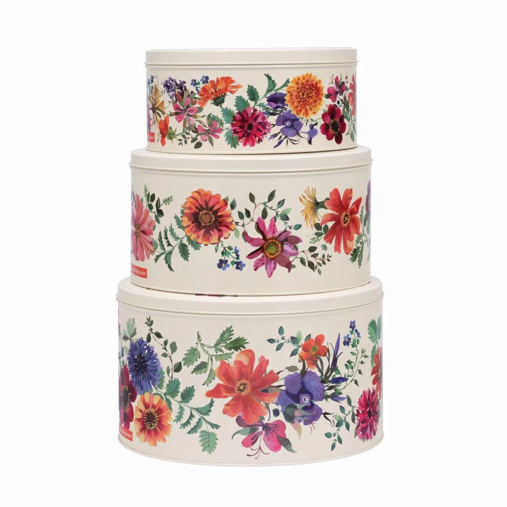 Emma Bridgewater Round Cake Tins, Garden Flowers (Set Of 3)