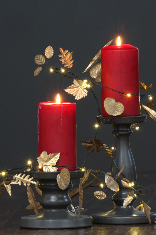 Handmade Metal  LED Fairy Lights,Gold Leaves (Battery Operated) - Image 3