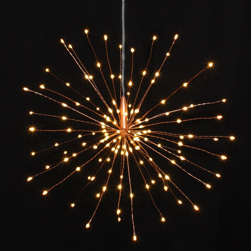 Hanging Starburst LED Fairy Light Copper (Battery Operated) - Image 3