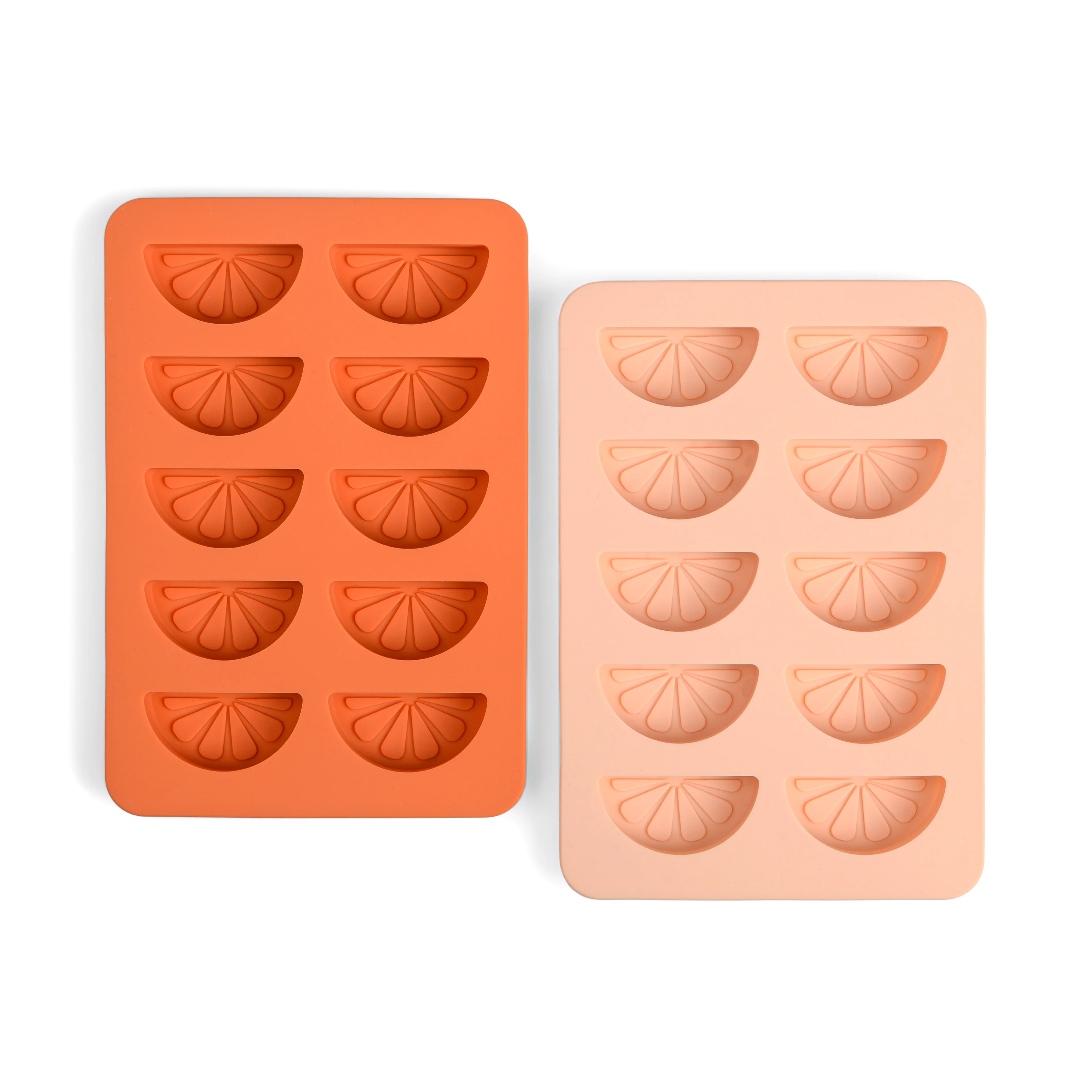 Here's How Dotty Citrus  Wedge Ice Tray, Orange & Blush Pink - Image 2