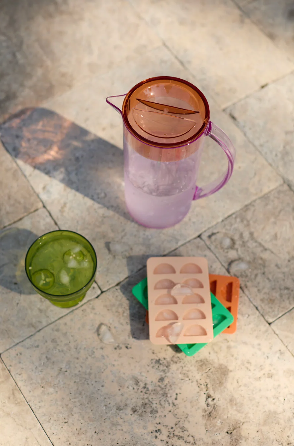 Here's How Dotty Citrus  Wedge Ice Tray, Orange & Blush Pink - Image 8
