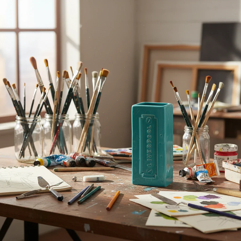 Liverpool Brick Vase, Turquoise - Image 4