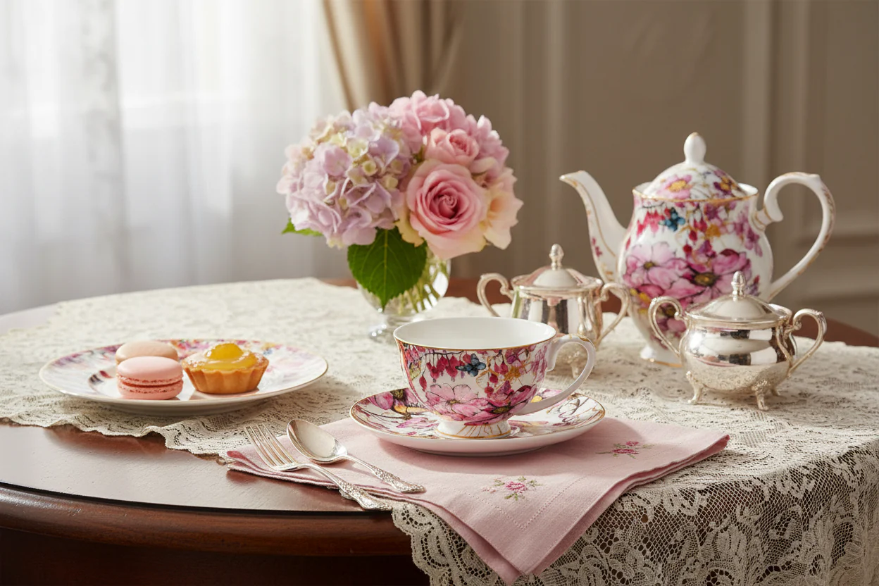 Maxwell & Williams Estelle Michaelides Enchantment Footed Tea Cup & Saucer Set - Image 4
