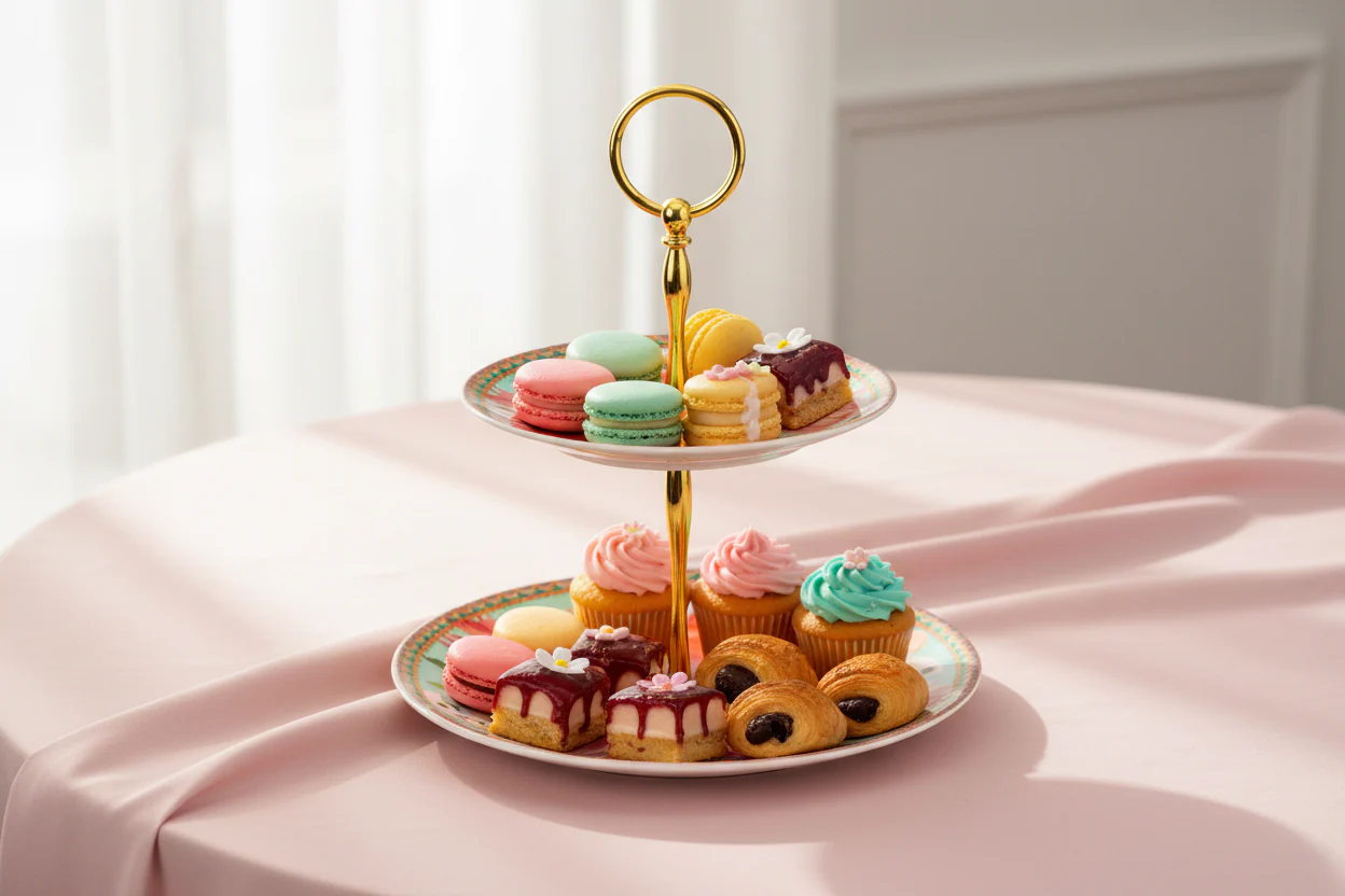 Maxwell & Williams Teas & C’S Dahlia Daze 2 Tiered Cake Stand, Sky - Image 2