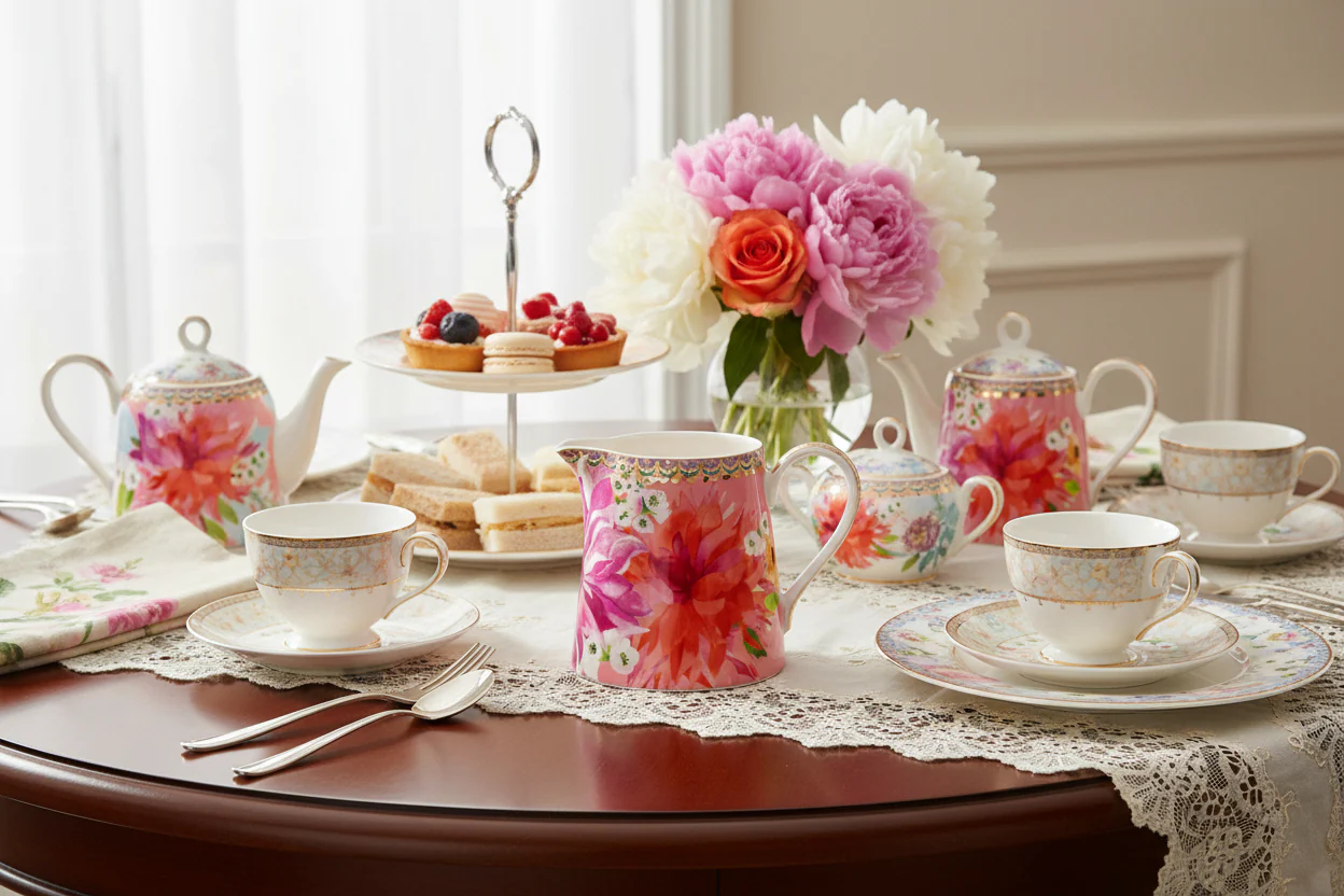 Maxwell & Williams Teas & C’S Dahlia Daze Creamer Jug, Pink - Image 6