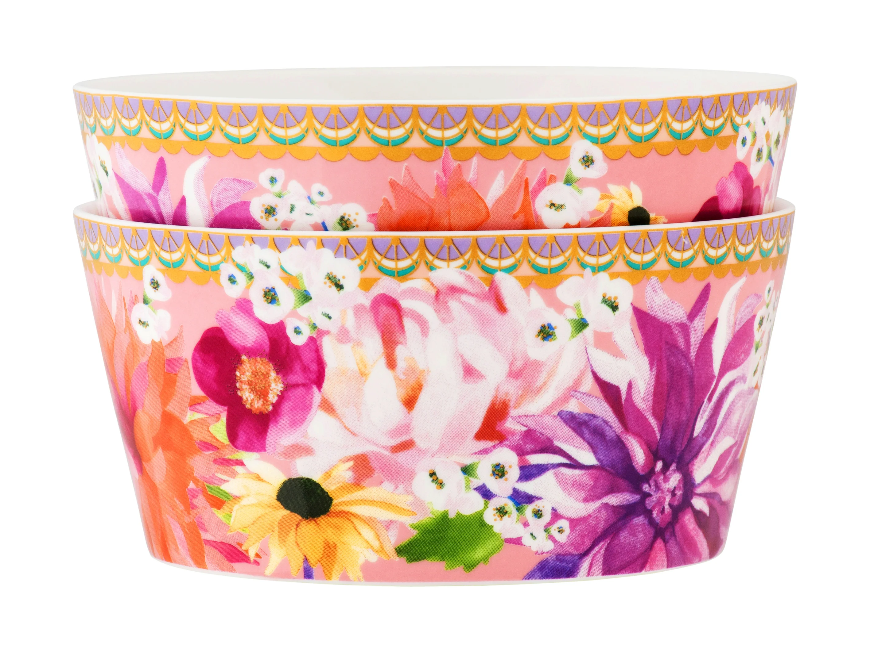 Maxwell & Williams Teas & C’S Dahlia Daze Dessert Bowls, Pink (Set Of 2)