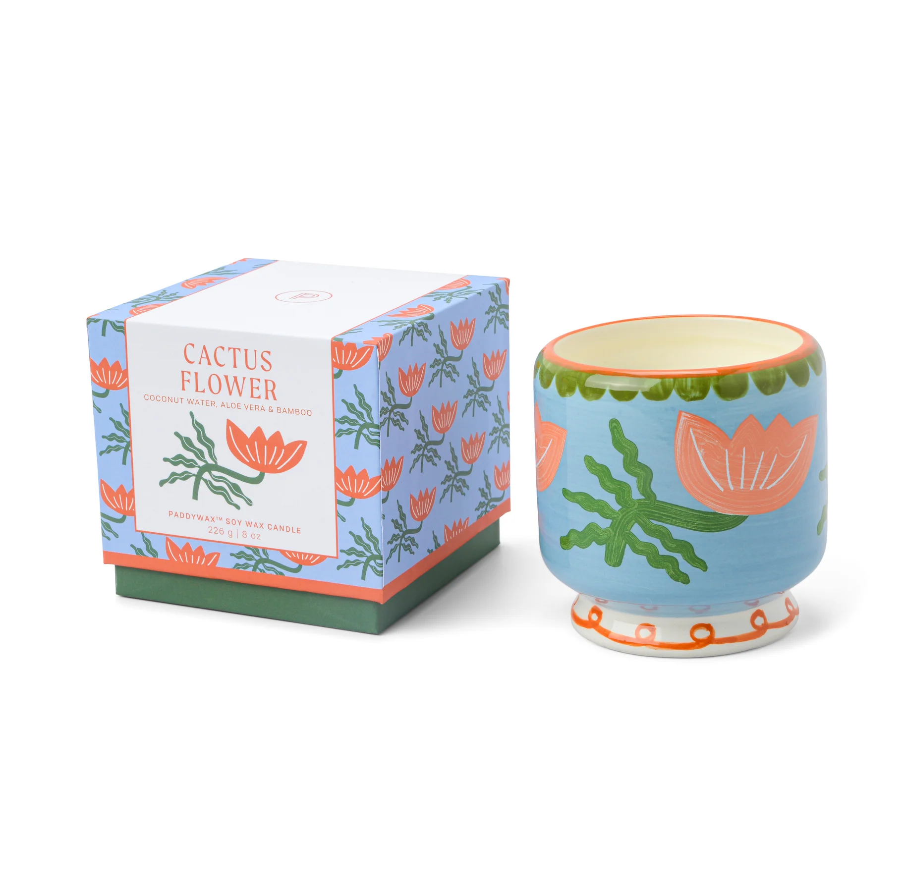 Paddywax A Dopo Cactus Flower Ceramic Scented Candle, Coconut & Aloe Vera - Image 2