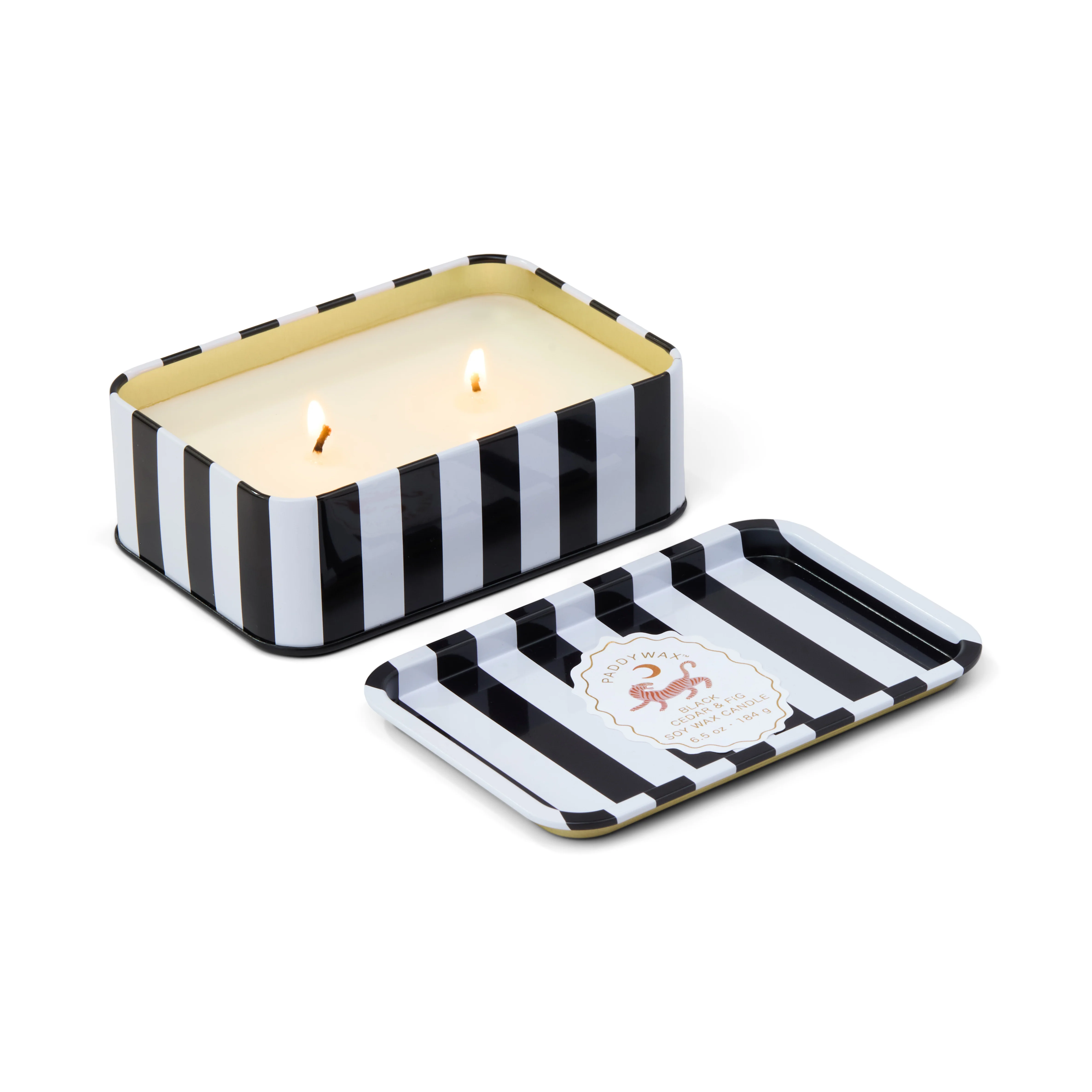 Paddywax A Dopo Tiger Tin Scented Candle, Black Cedar & Fig - Image 2