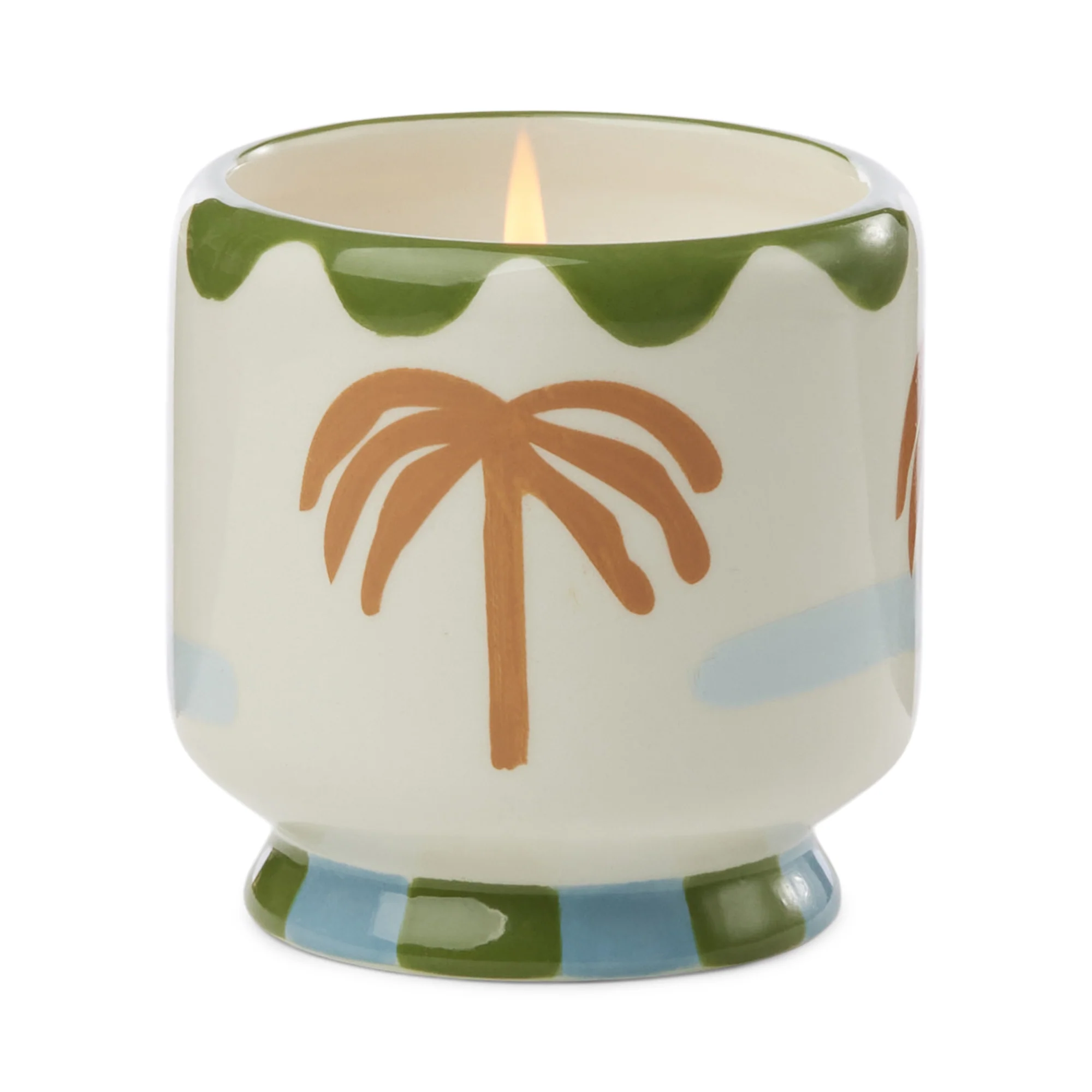 Paddywax A Dopo Palm Tree Ceramic Scented Candle, Sea Salt & Dewy Melon - Image 2