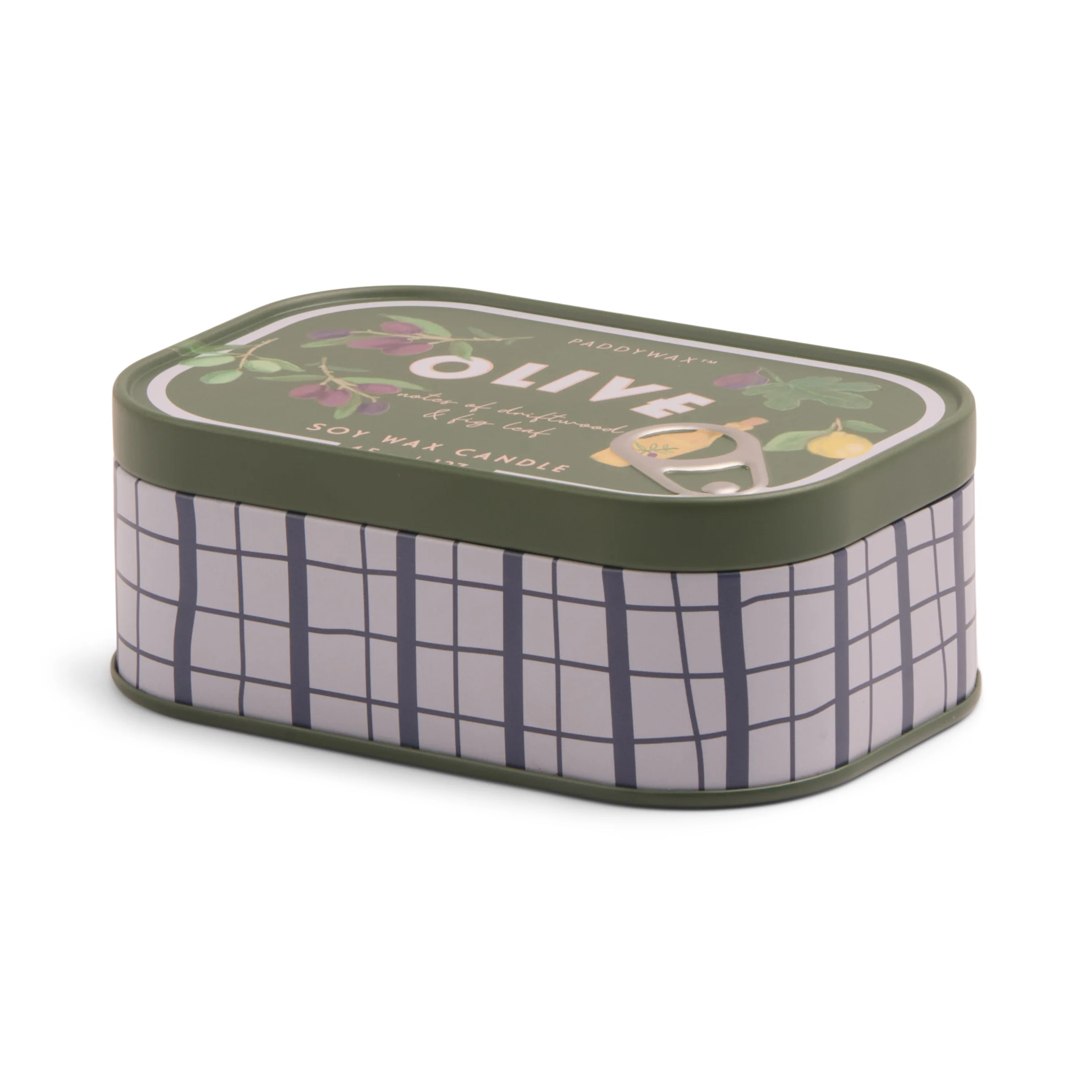 Paddywax Bistro Fig & Olive Tin Scented Candle, Driftwood & Fig Leaf - Image 2