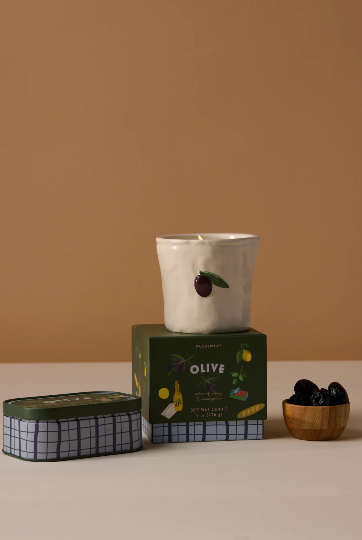Paddywax Bistro Fig & Olive Tin Scented Candle, Driftwood & Fig Leaf - Image 6