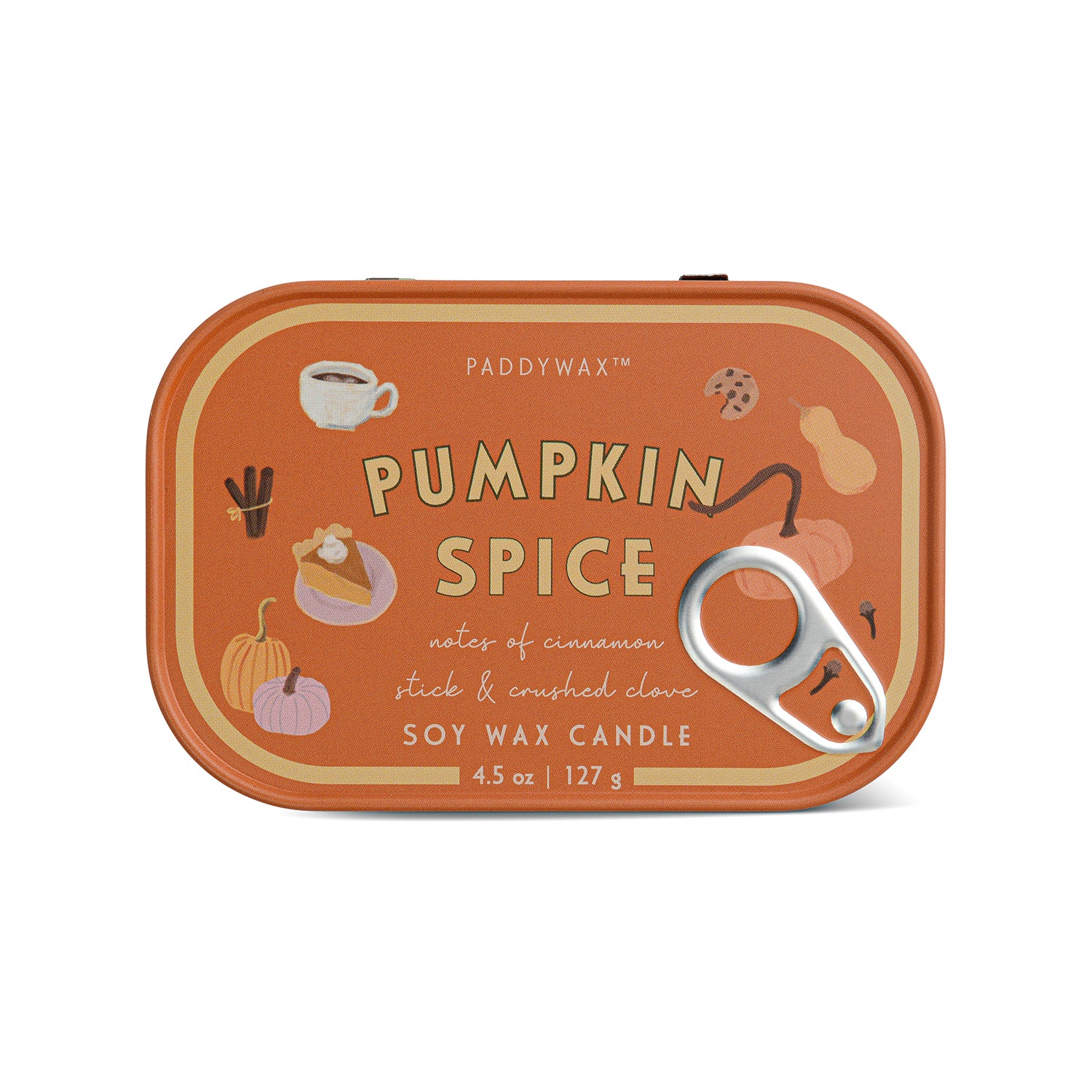 Paddywax Bistro Tin Scented Candle, Pumpkin Spice