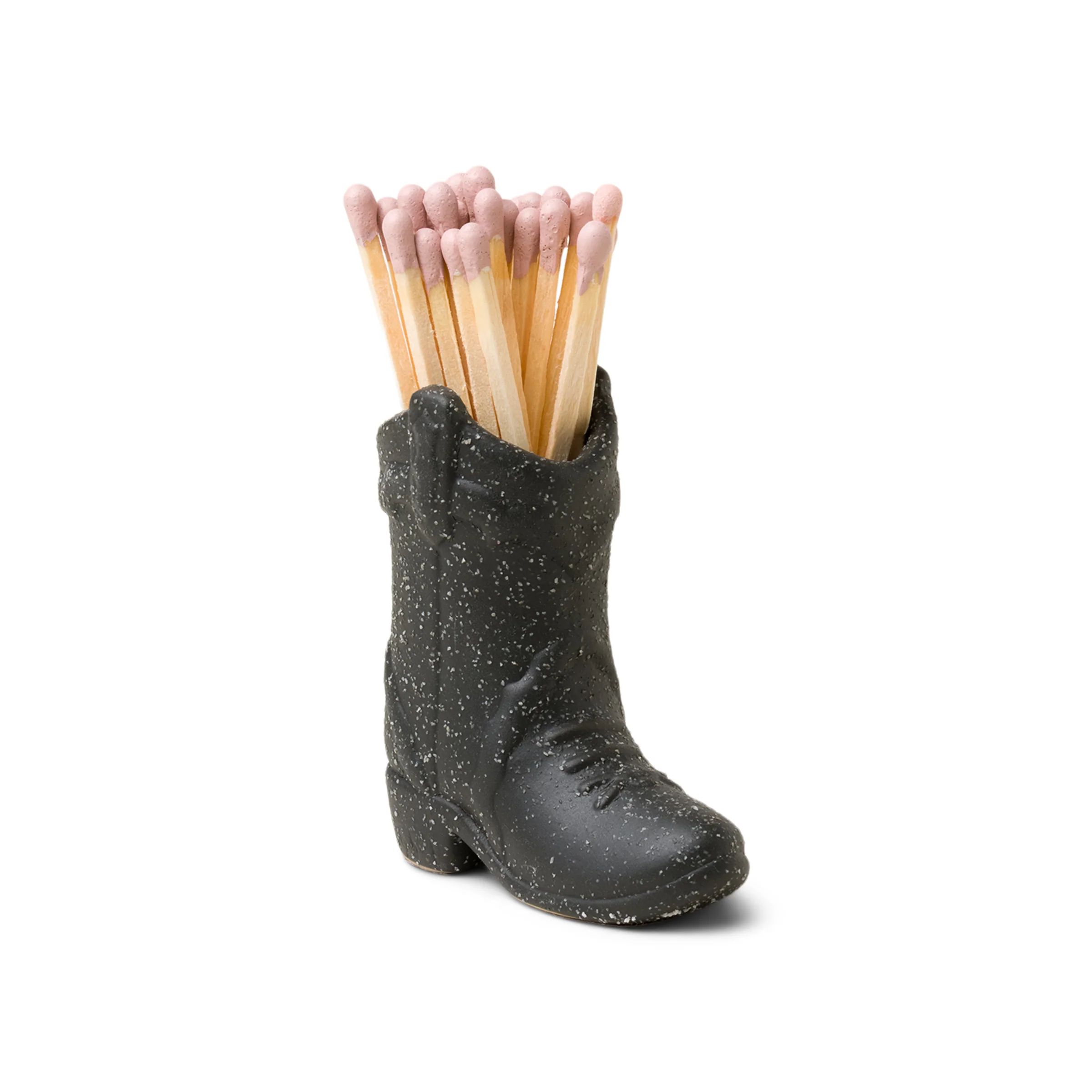 Paddywax Nashville Ceramic Cowboy Boot Match Holder, Black - Image 2