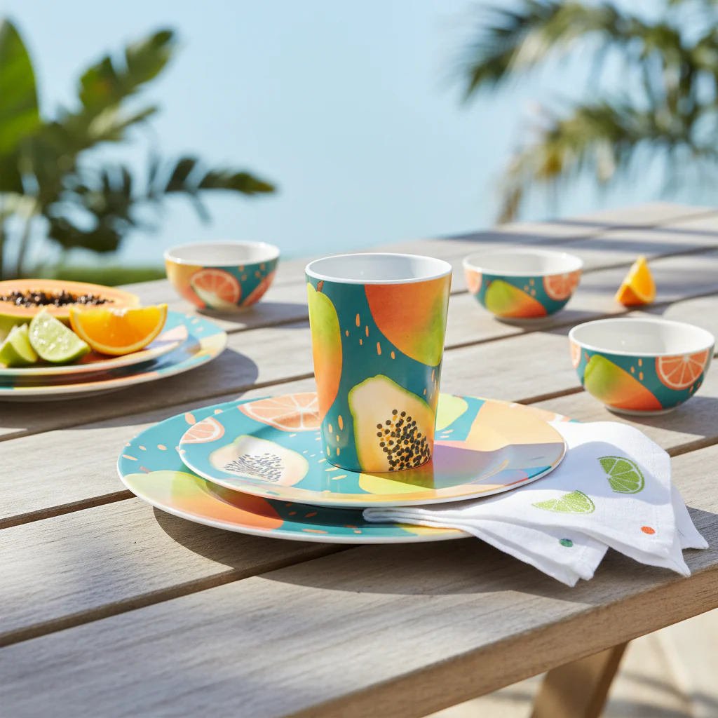 Papaya Bliss Melamine Picnic Beaker - Image 2