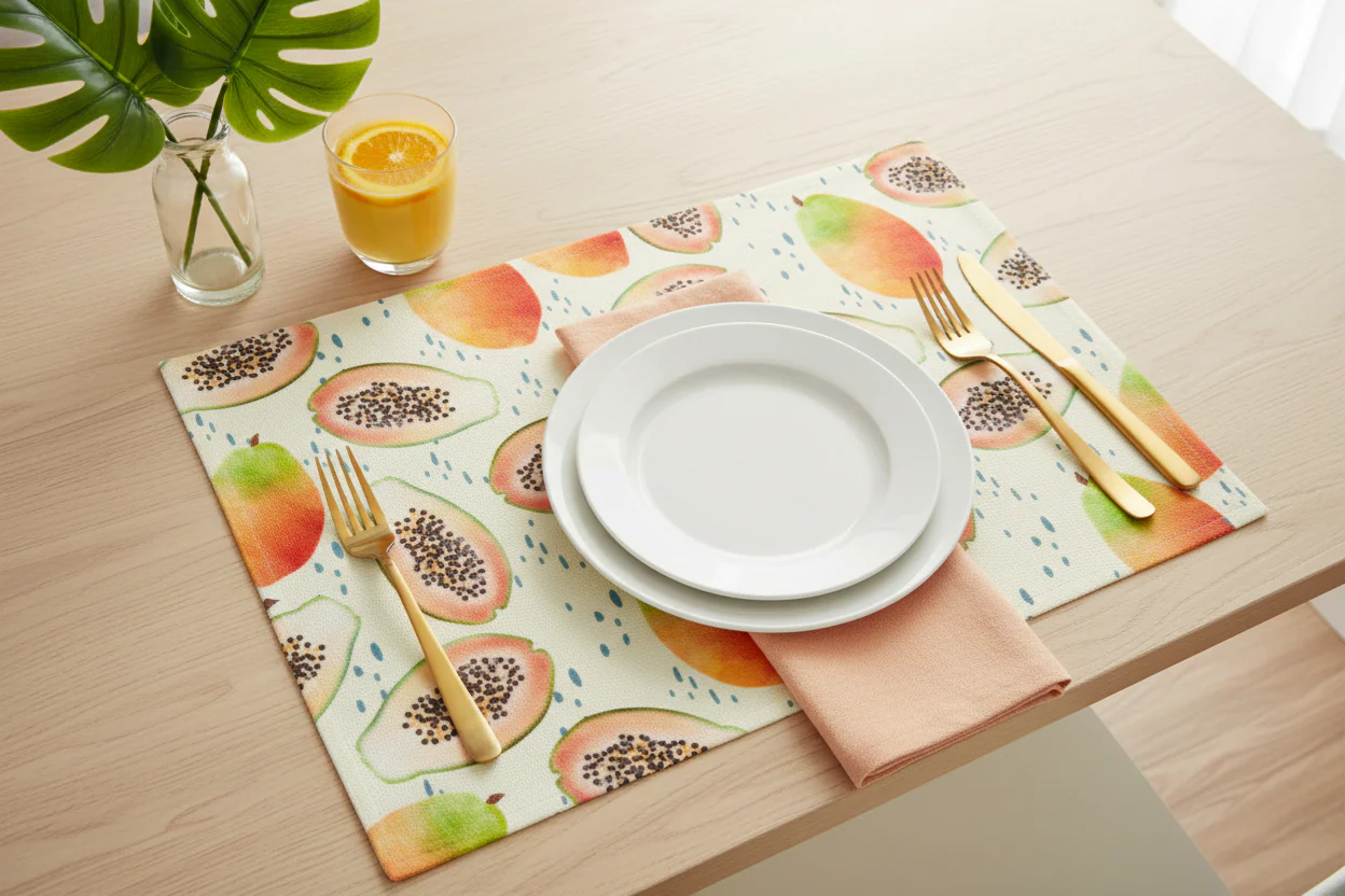 Papaya Bliss Vinyl Placemats ( Set Of 2 ) - Image 2