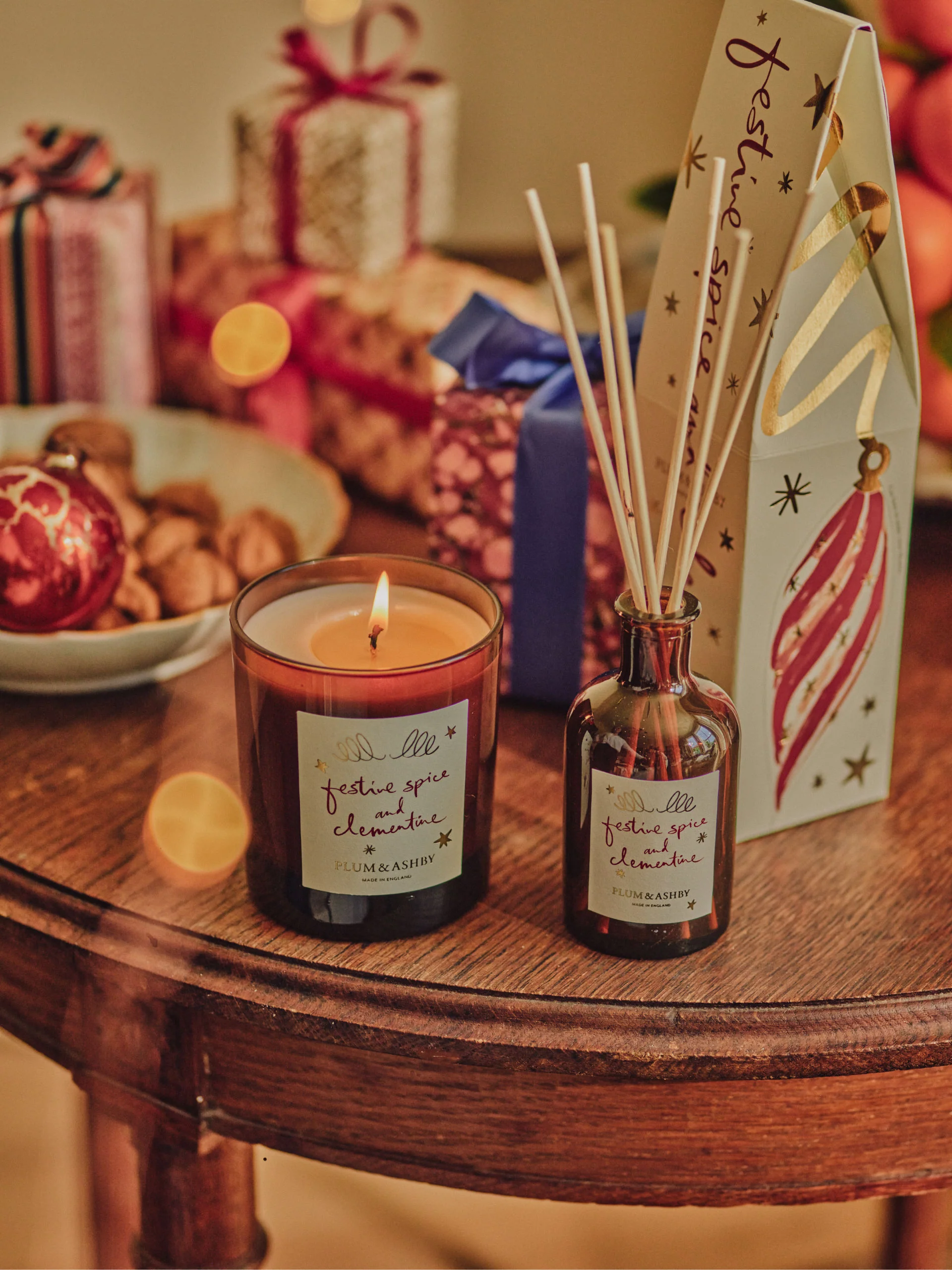 Plum & Ashby Festive Spice & Clementine Scented Votive - Image 2