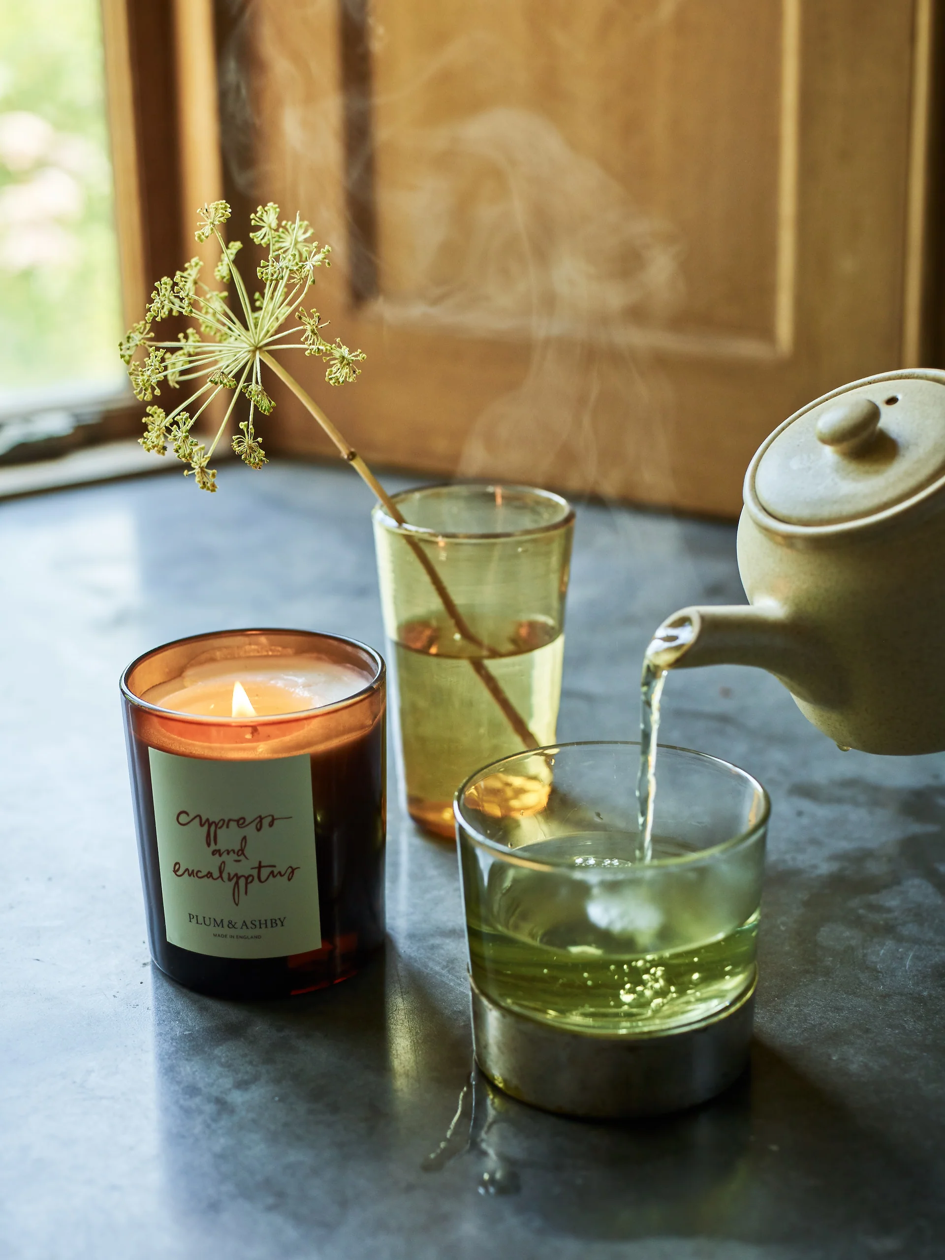 Plum & Ashby Scented Candle, Cypress & Eucalyptus - Image 2