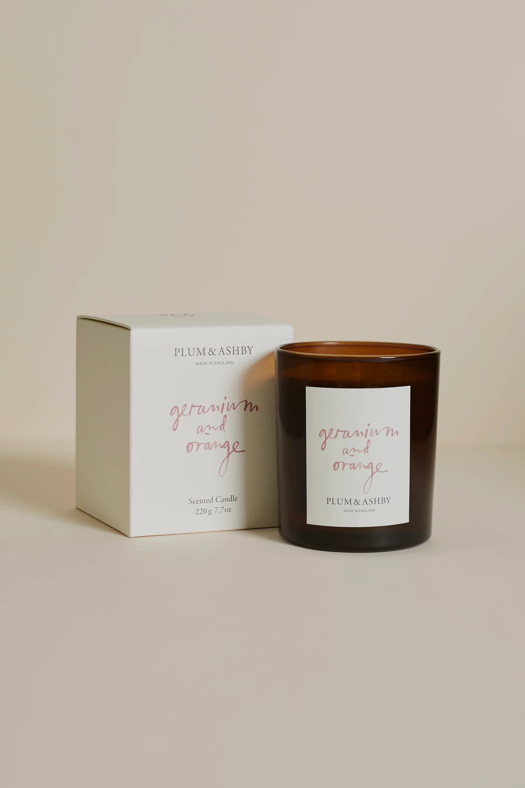 Plum & Ashby Scented Candle, Geranium & Orange