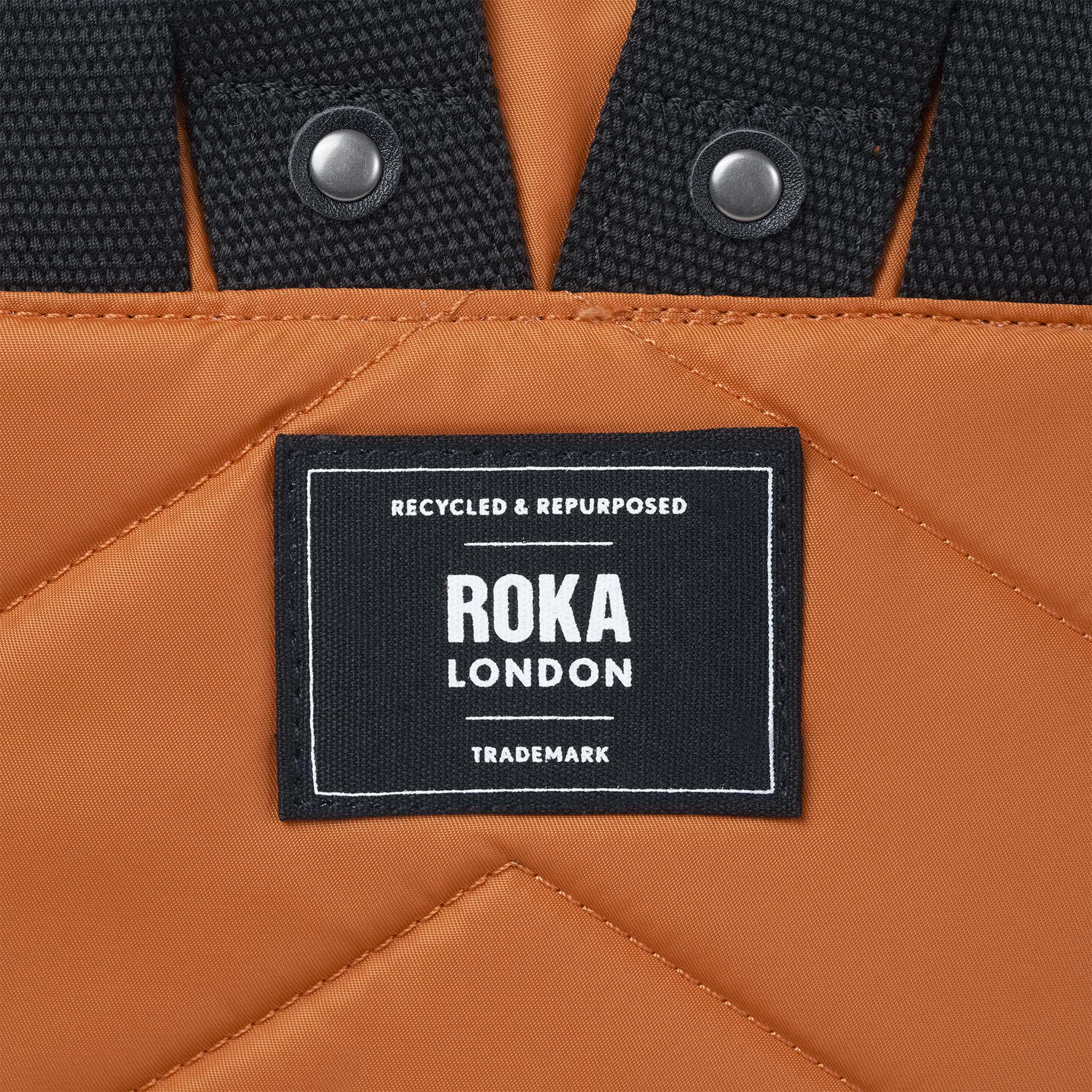 Roka London Black Label, Bantry B Small Rucksack, Burnt Orange (Sustainable Nylon) - Image 4
