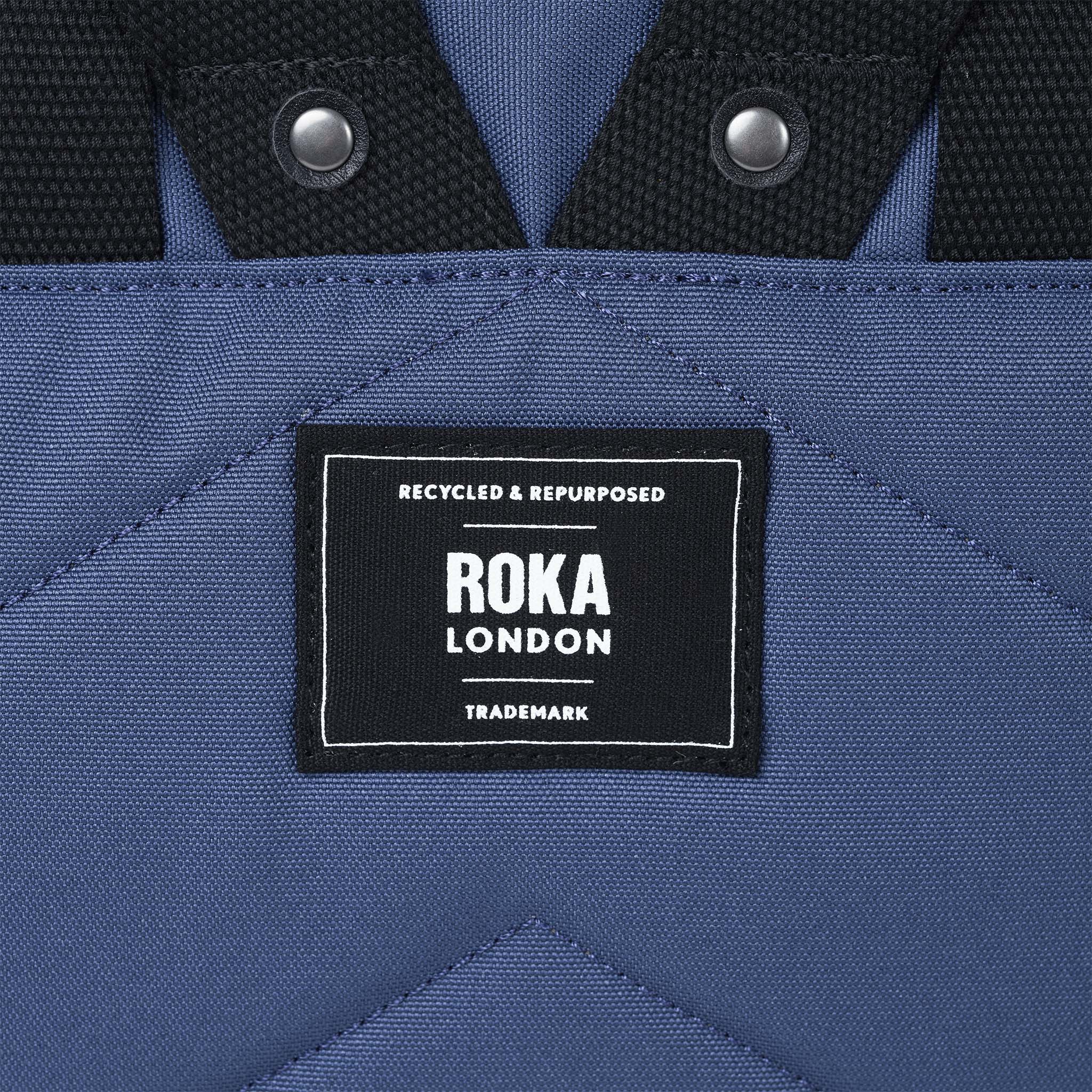 Roka London Black Label, Canfield B Small Rucksack, Pacific (Sustainable Canvas) - Image 4
