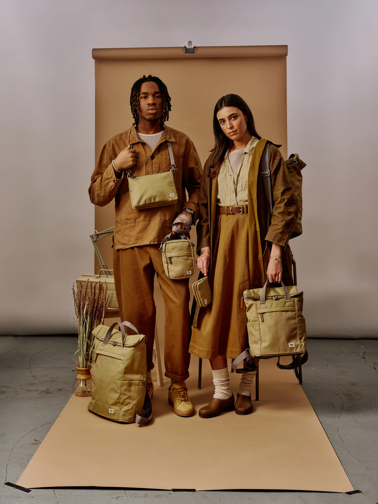 Roka London Bond Crossbody Bag, Khaki (Sustainable Canvas) - Image 9