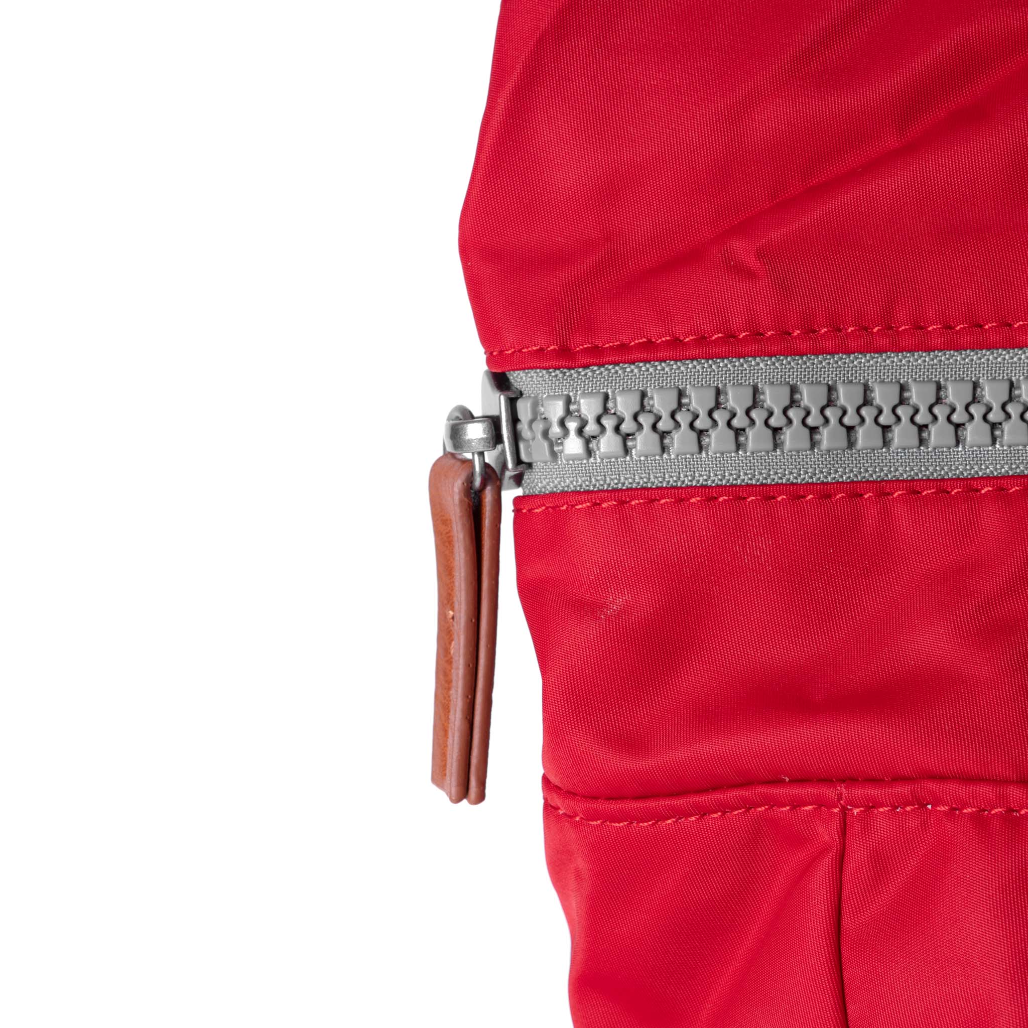 Roka London Canfield B Sustainable Nylon Rucksack, Cranberry - Image 7