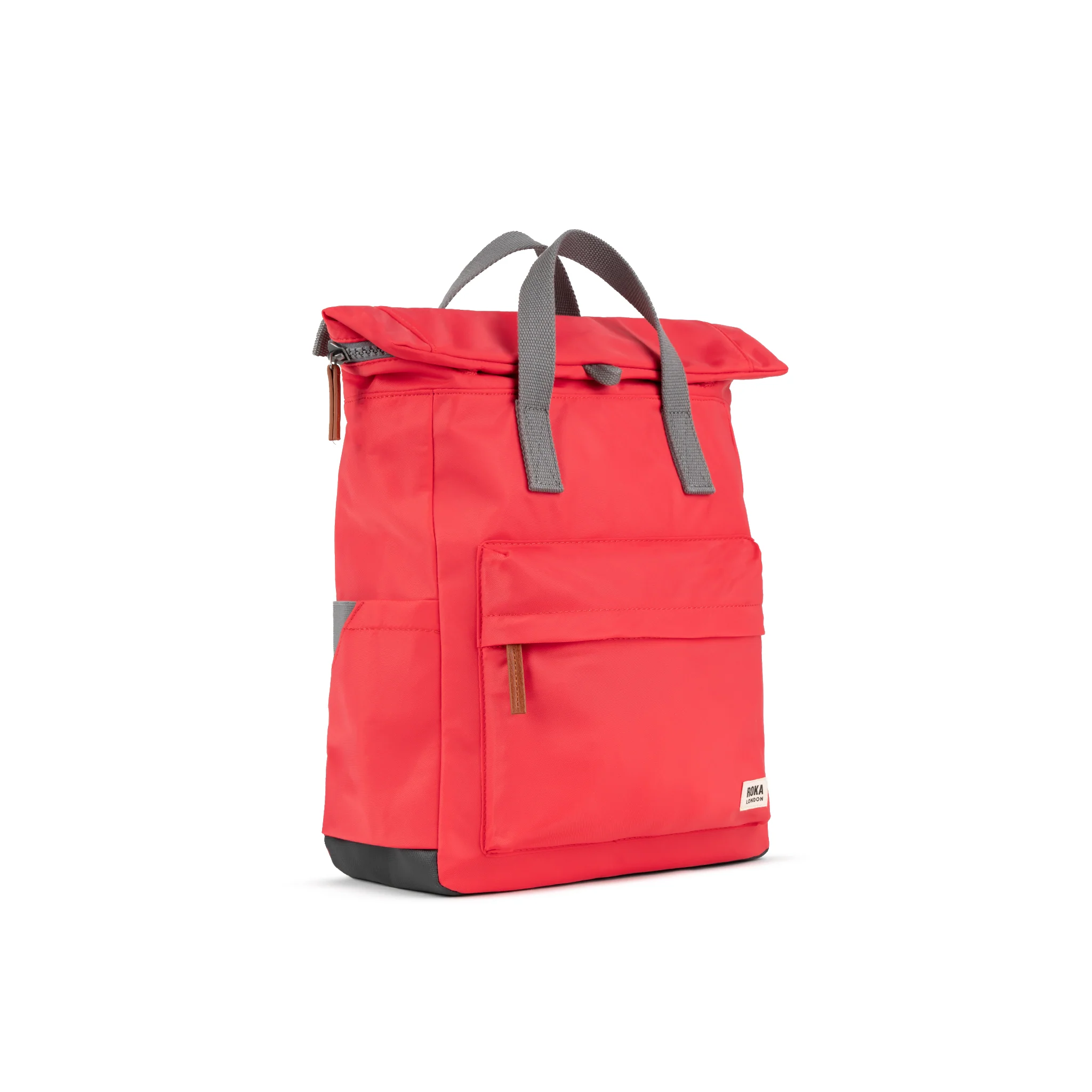 Roka London Canfield B Sustainable Nylon Rucksack, Poppy - Image 2