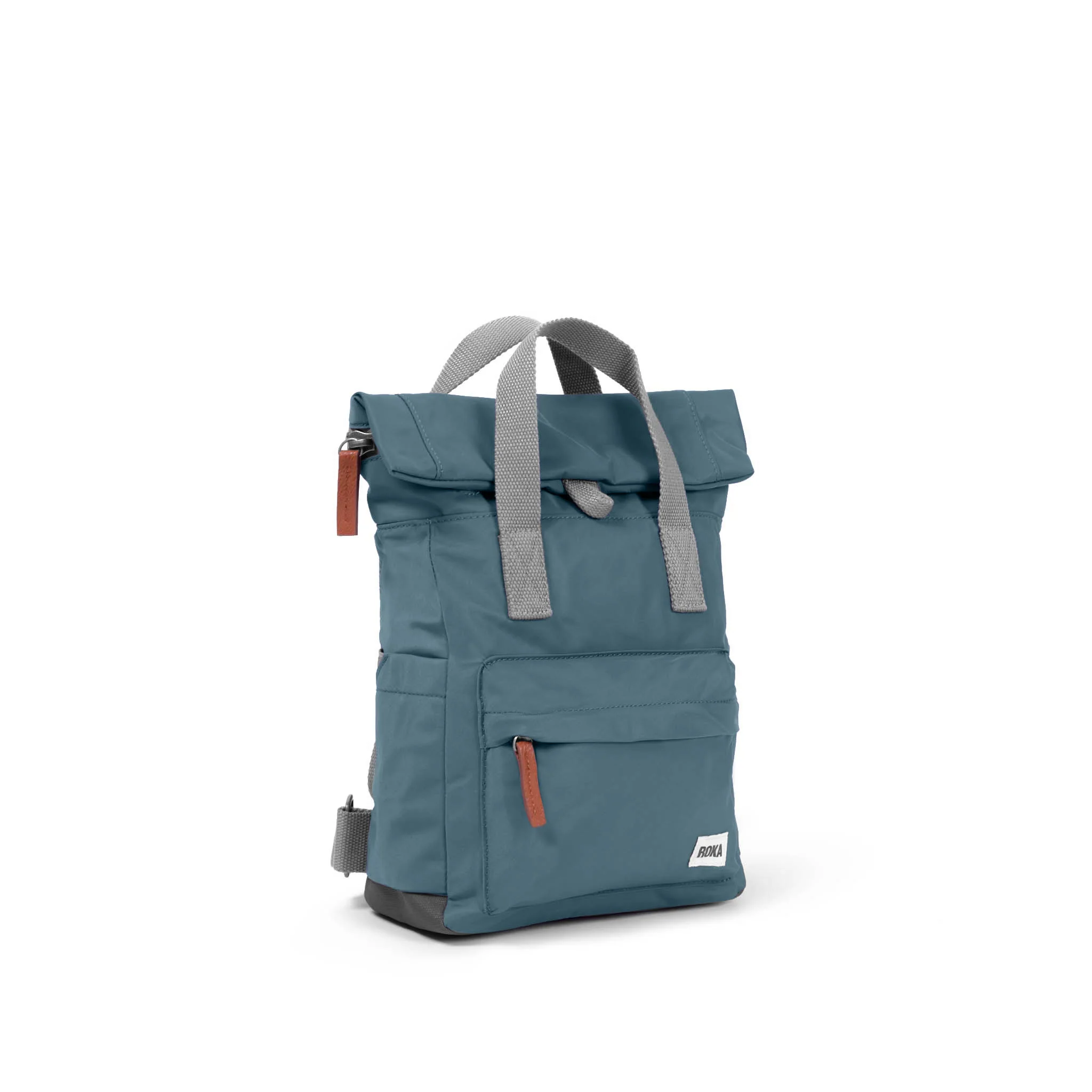 Roka London Canfield B Sustainable Nylon Rucksack, Airforce - Image 2