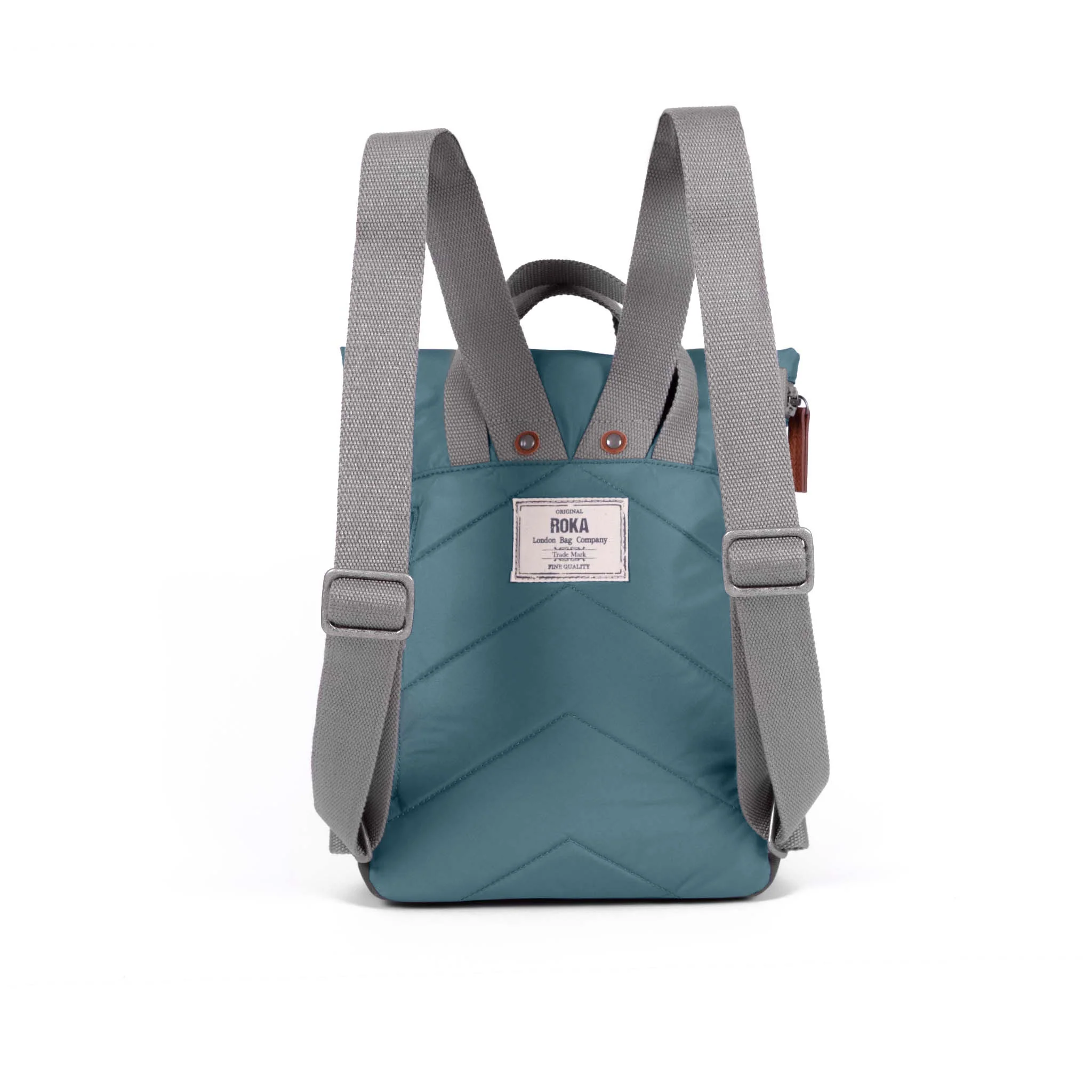 Roka London Canfield B Sustainable Nylon Rucksack, Airforce - Image 3